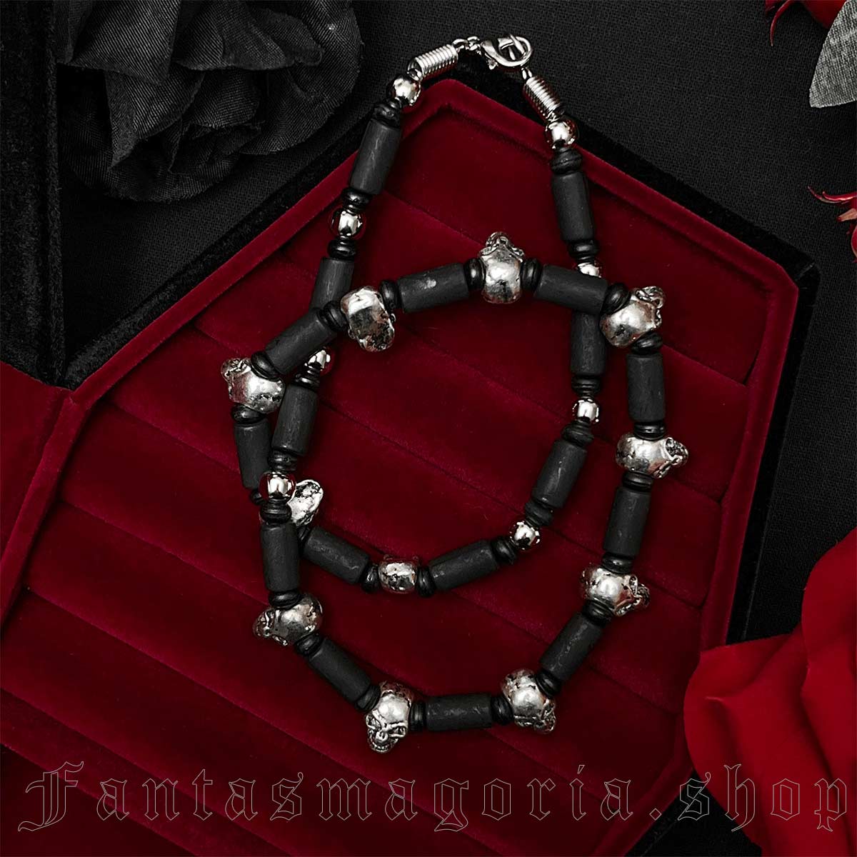 Skulls And Beads Necklace Fantasmagoria Shop