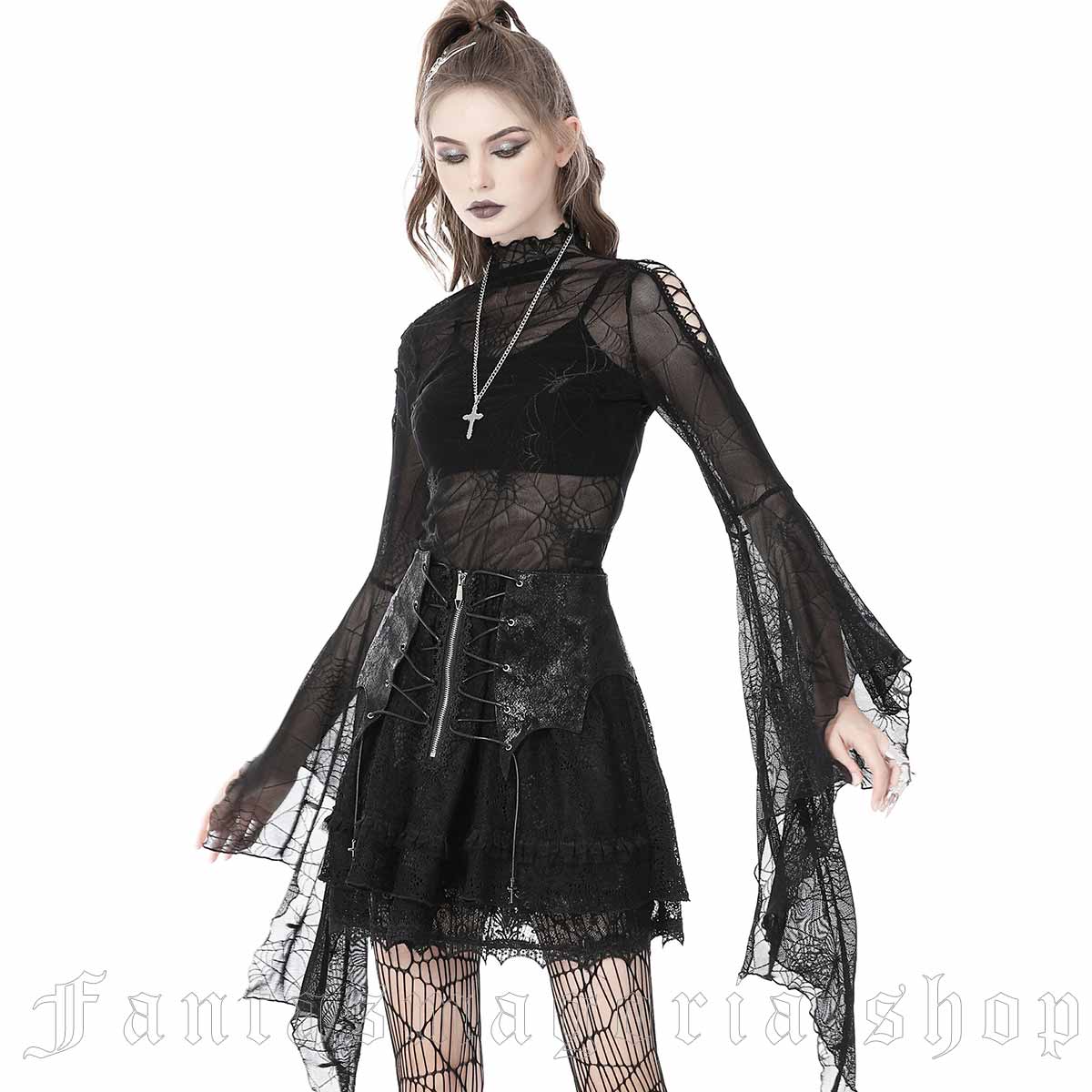 Gothic Black Bat Wings Layered Lace Choker Necklace