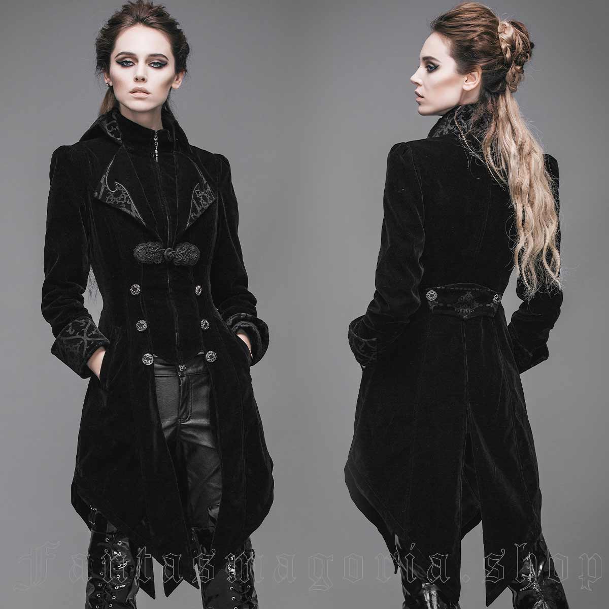 Black Hooded Winter Jacket by Devil Fashion • the dark store™