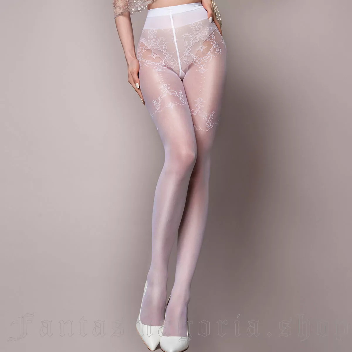 Sheer White Tights 