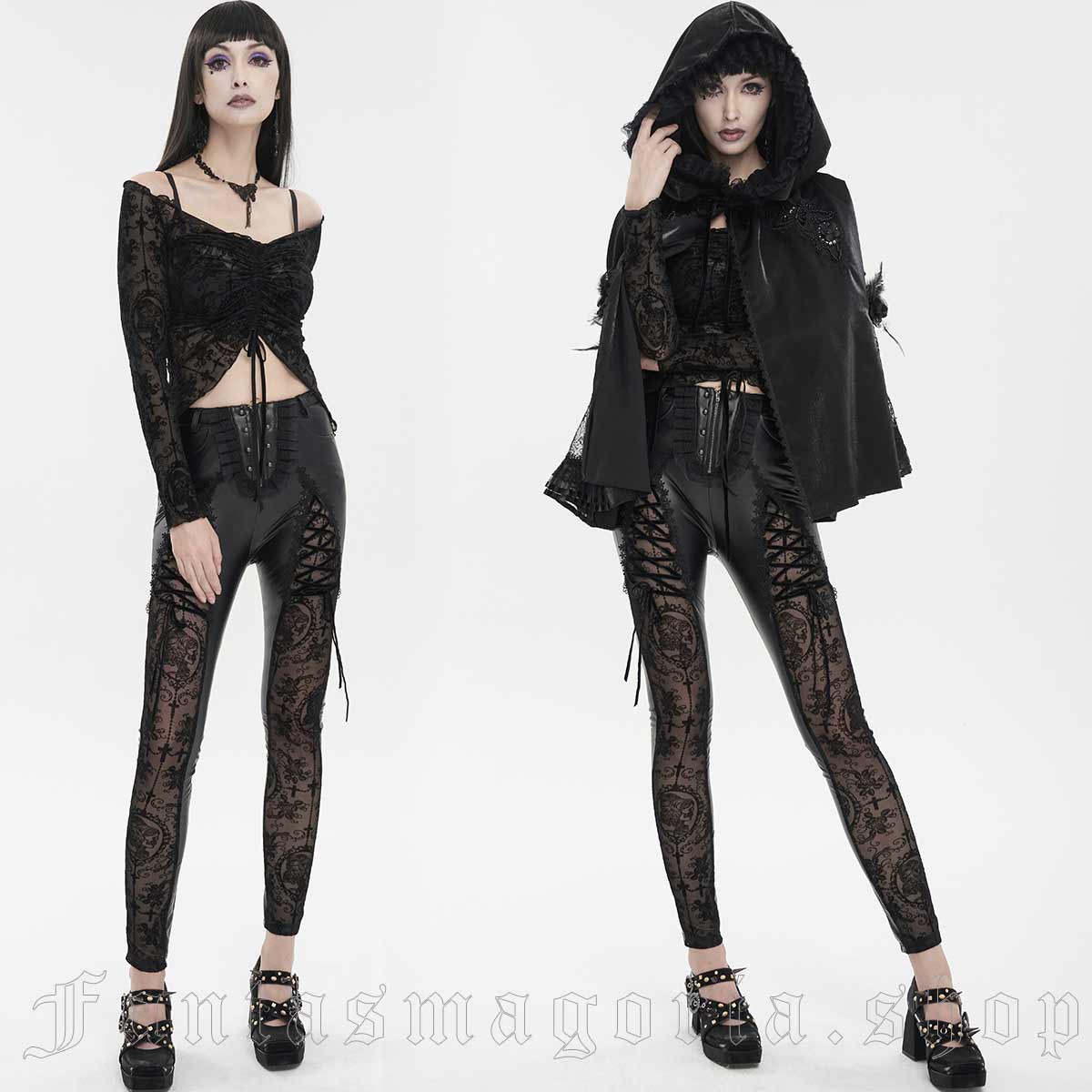 Black Gothic Fashion Woman Pants