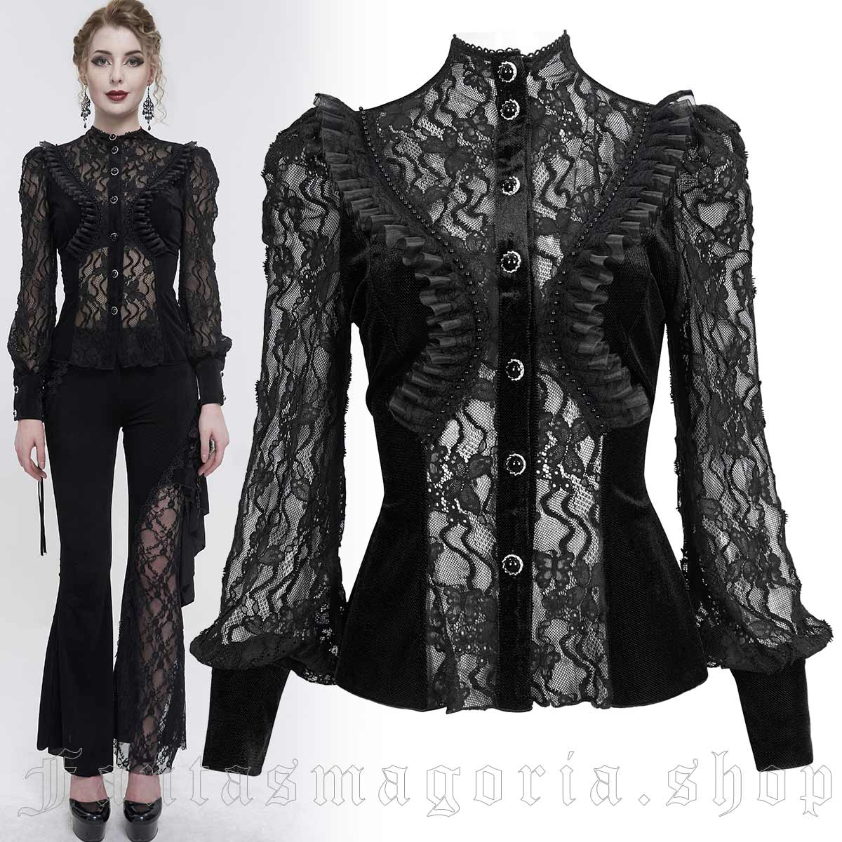 Nymph Black Shirt - Eva Lady | Fantasmagoria.shop