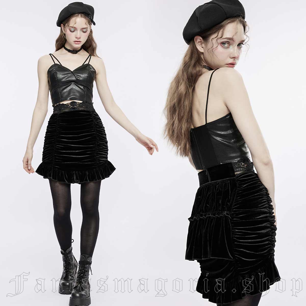 Marquise De Pompadour Short Skirt - Punk Rave | Fantasmagoria.shop