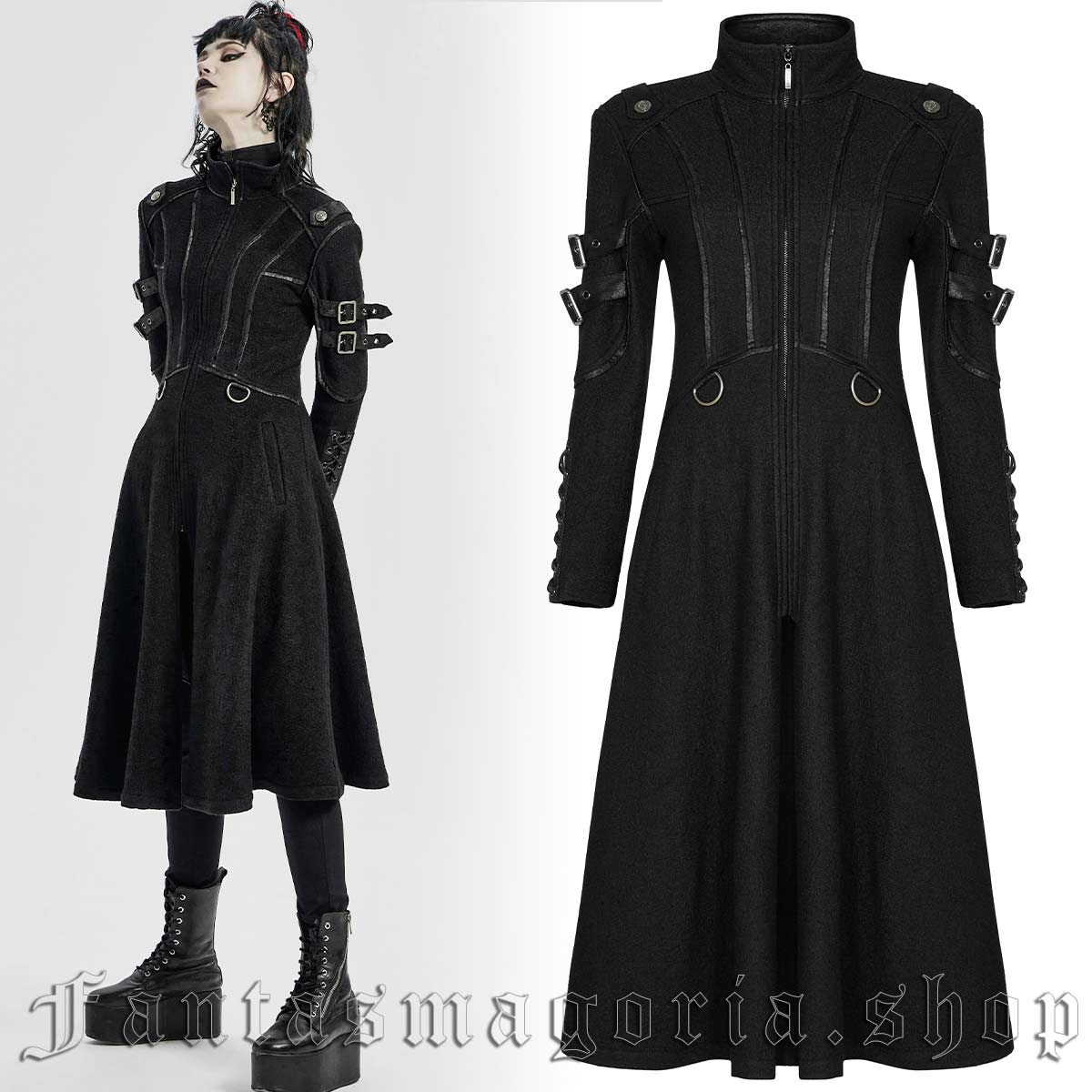 Minerva Black Coat by PUNK RAVE brand