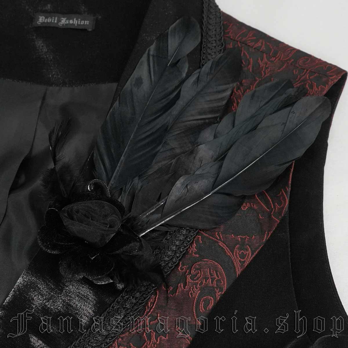 Cursed Rose Red Waistcoat - Devil Fashion | Fantasmagoria.shop