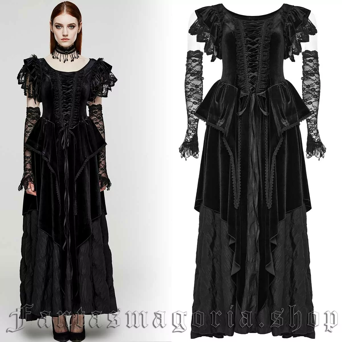 Black Gothic Dress Evening Dress For Women Elegant Lace Cross Pendant  Dresses Cocktail Dress Party Dress, Red
