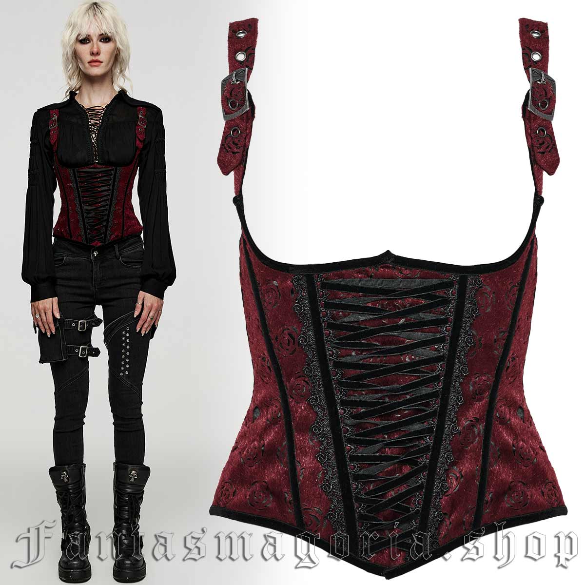 BRAND NEW Skull W/ roses &guns Tattoo Style Corset Top/Bustier LARGE