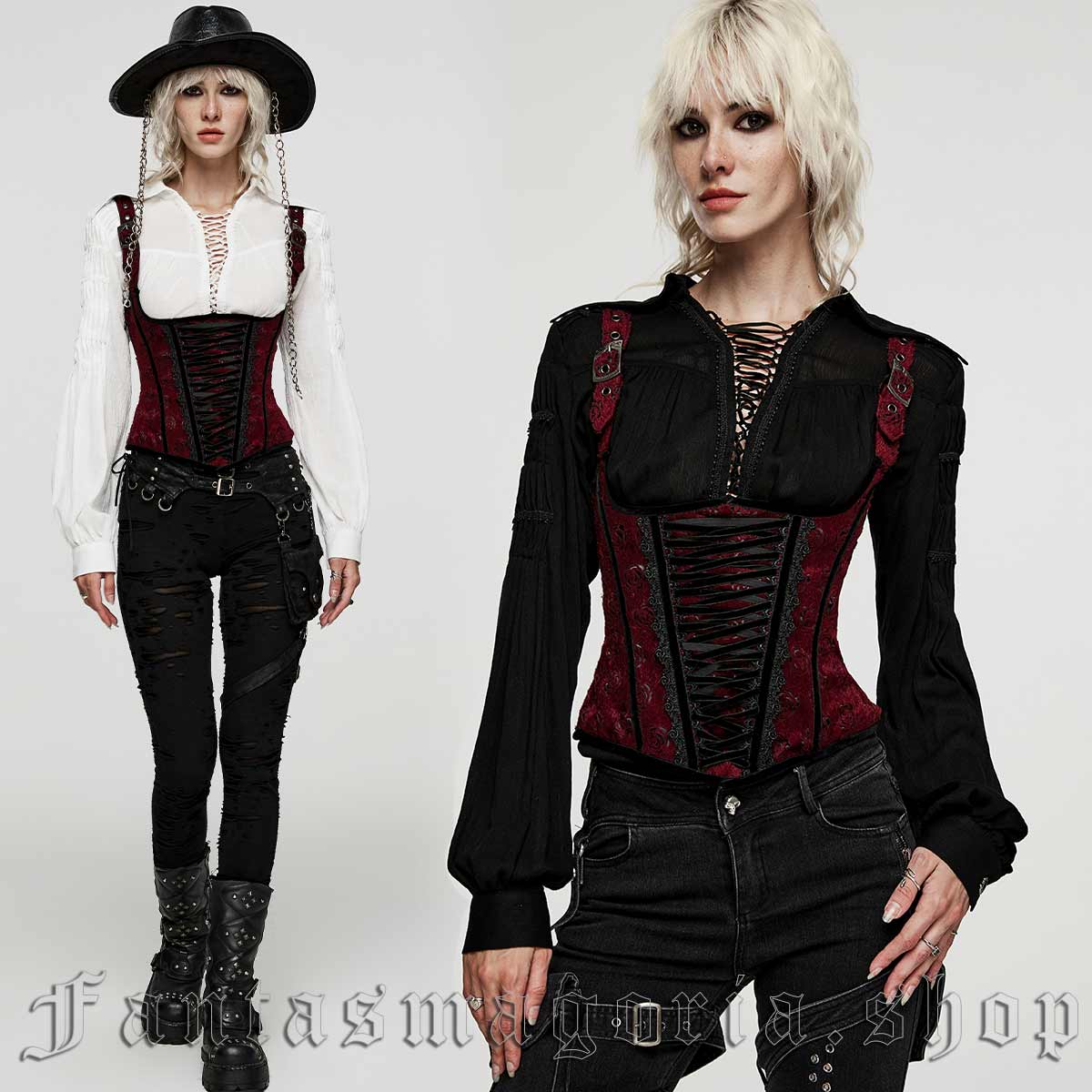 Gothic Style Corset, Leather Tight Corset