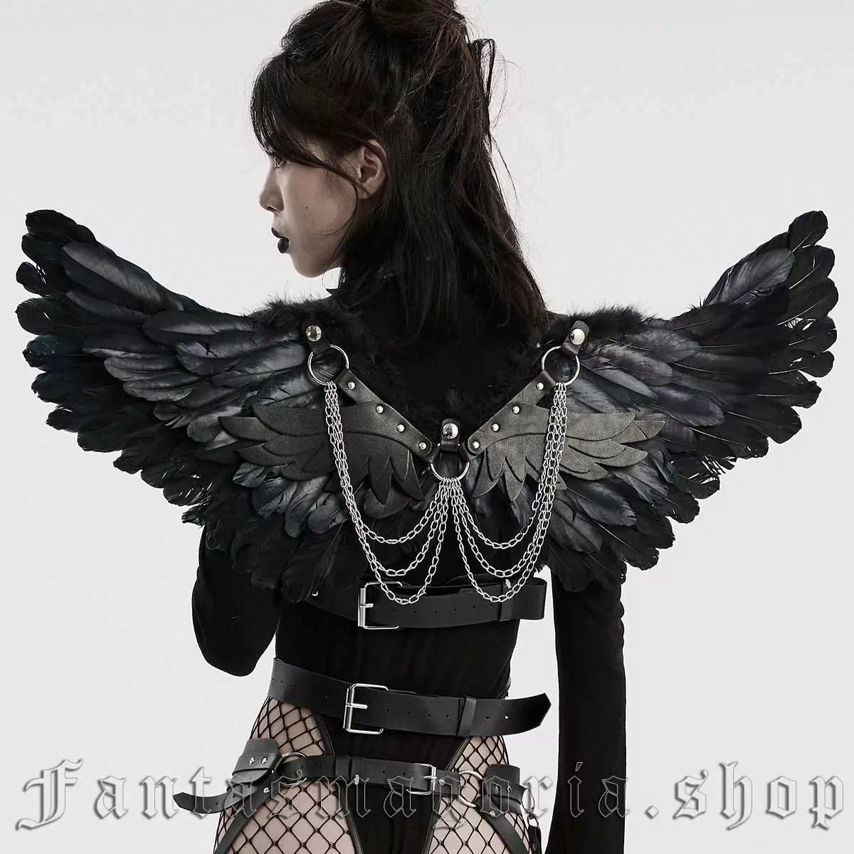 Gothic Angel Black Wings Punk Rave