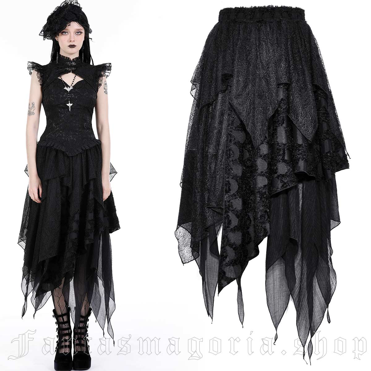 Layered gothic skirt hotsell