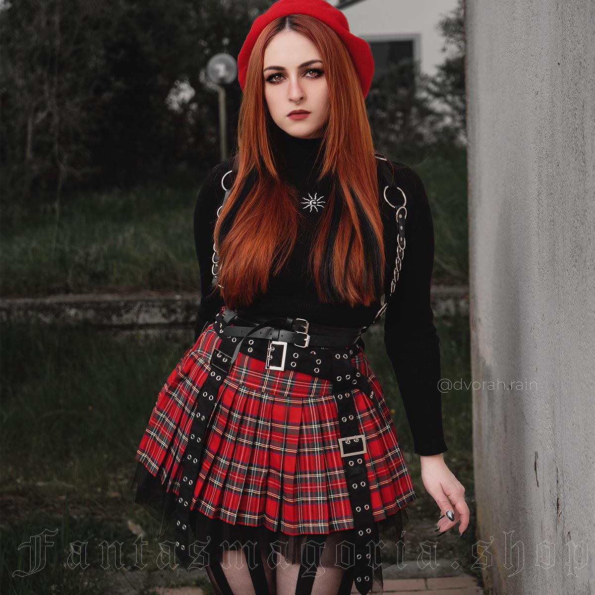 Kilt fashion pleat mini dress