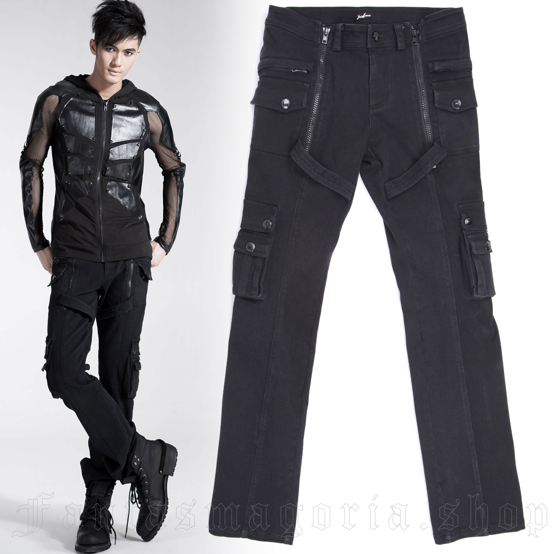 Black Order Trousers Punk Rave K-158 1