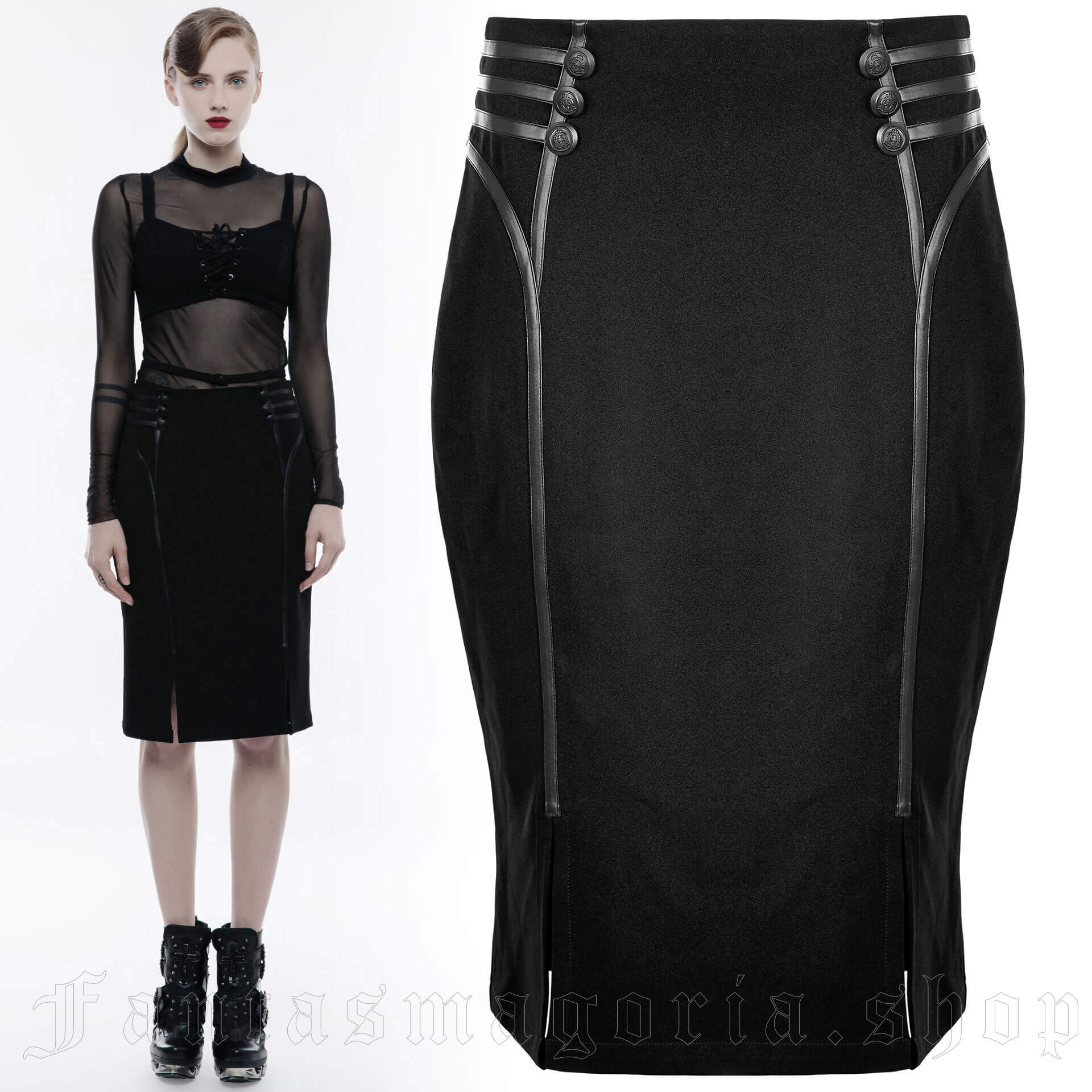 Gothic Division Skirt - Punk Rave - WQ-342/BK 1