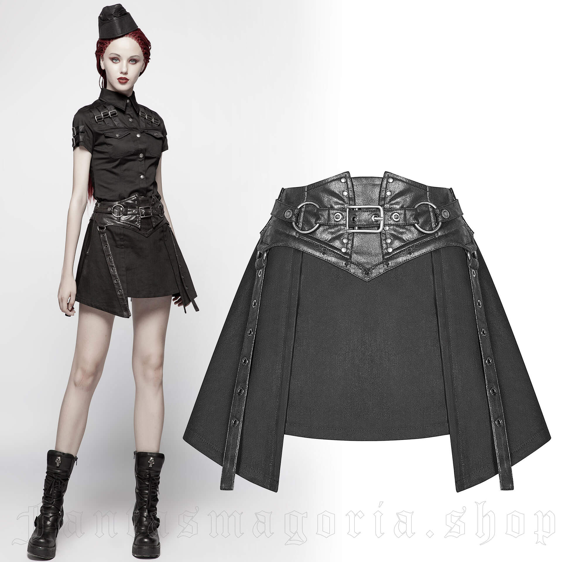 Gothic Militia Skirt - Punk Rave - WQ-392/BK 1