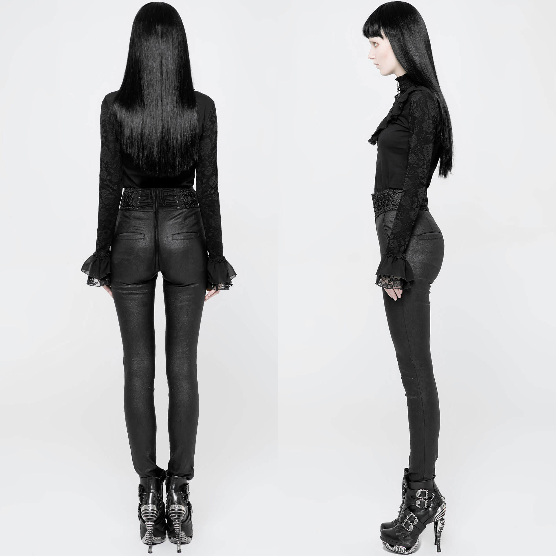 Black Soiree Trousers WK-330 by PUNK RAVE brand