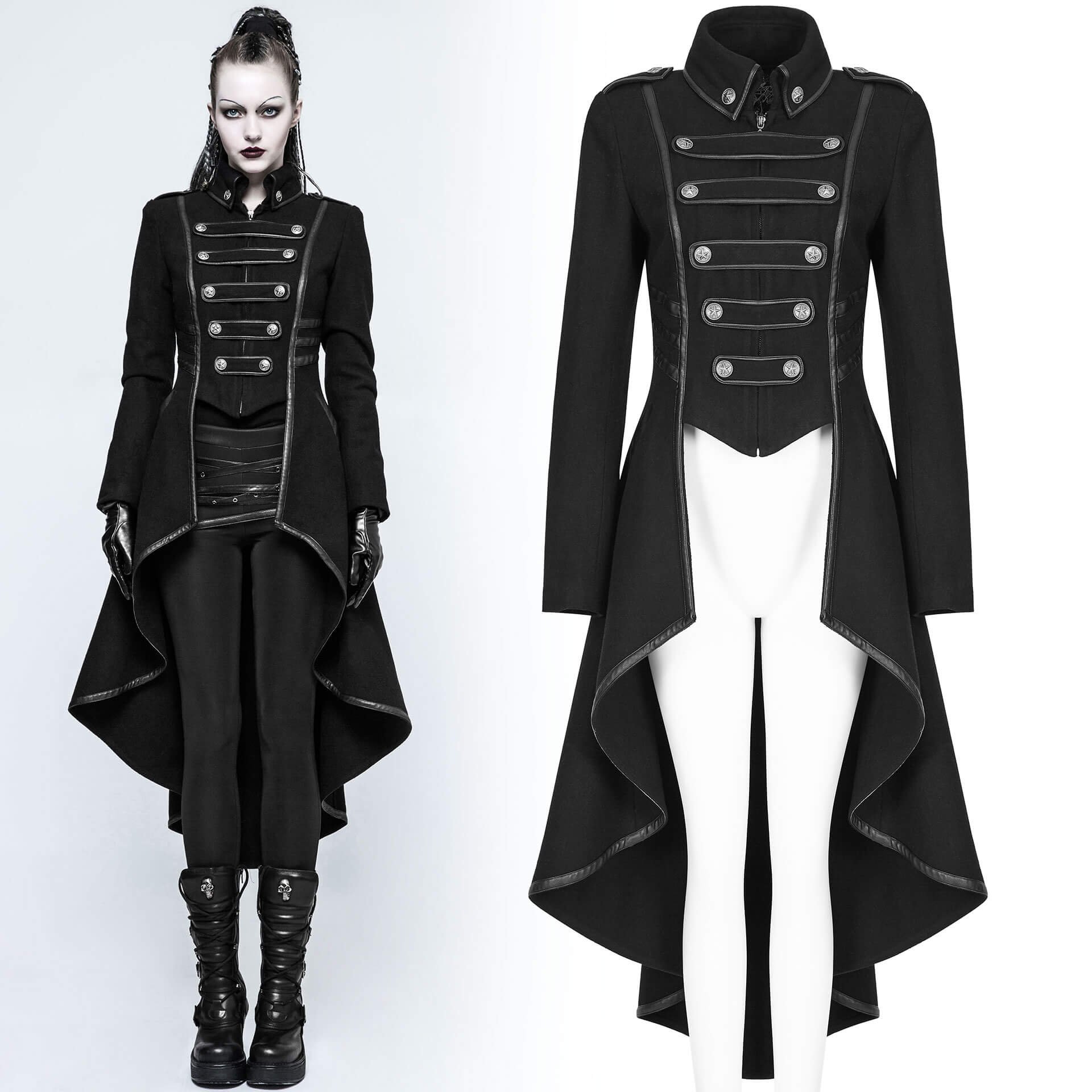 The Gothic Army Coat by Punk Rave brand