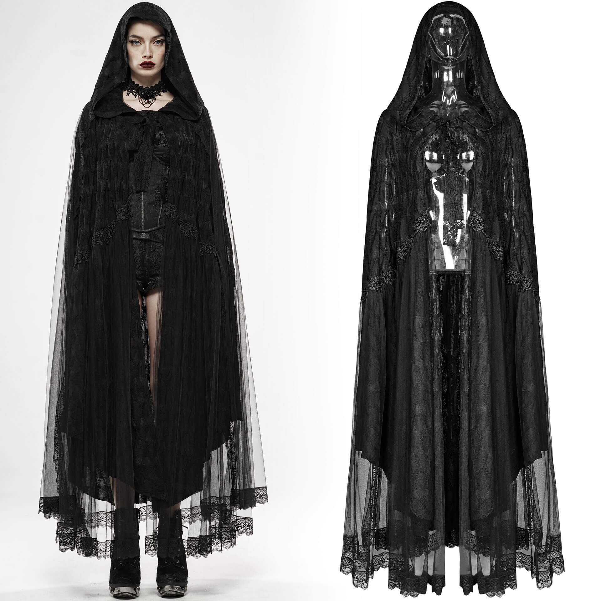 Black Swan Lace Cape WY-1121 by PUNK RAVE brand