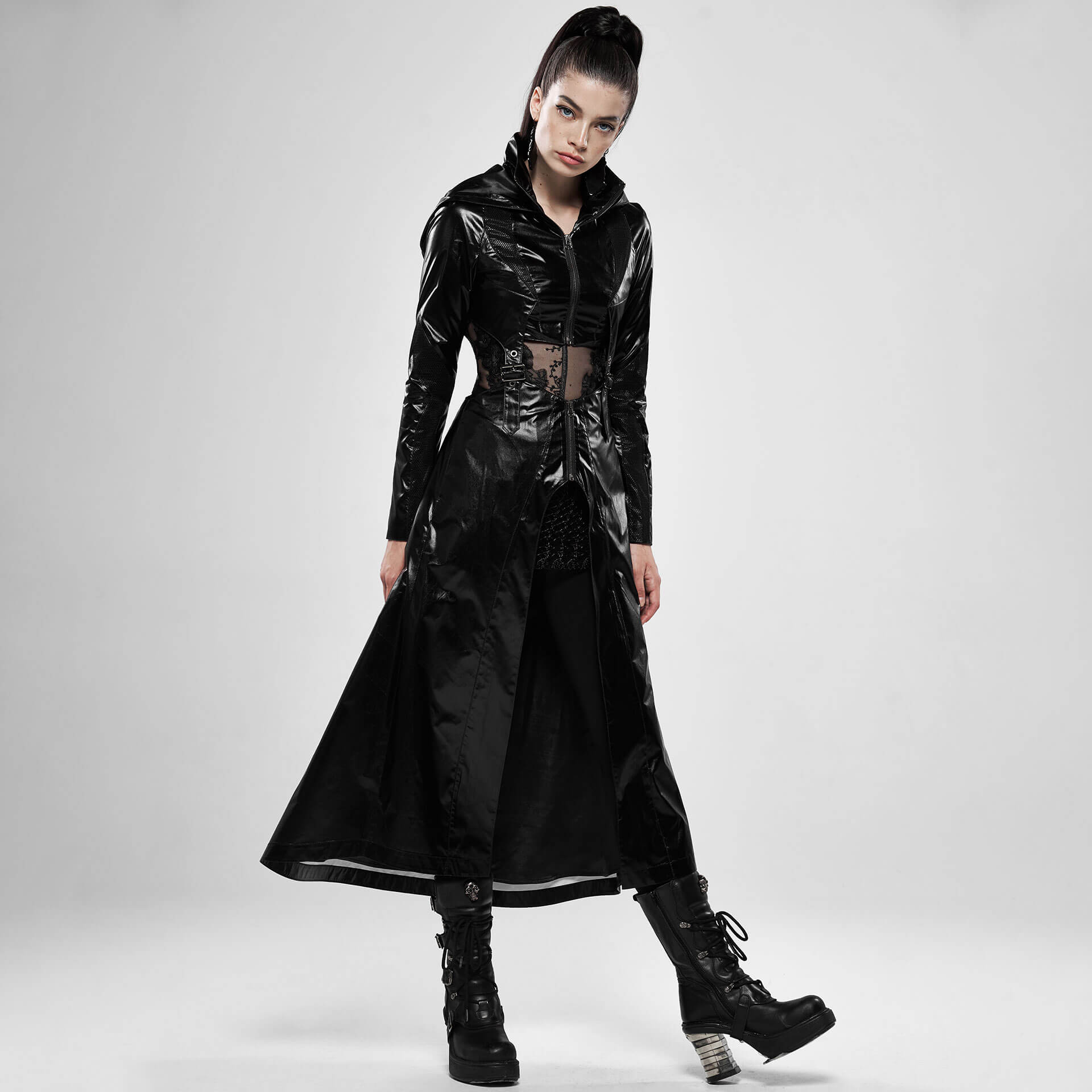 Cyber Queen Transformer Black Jacket-Coat