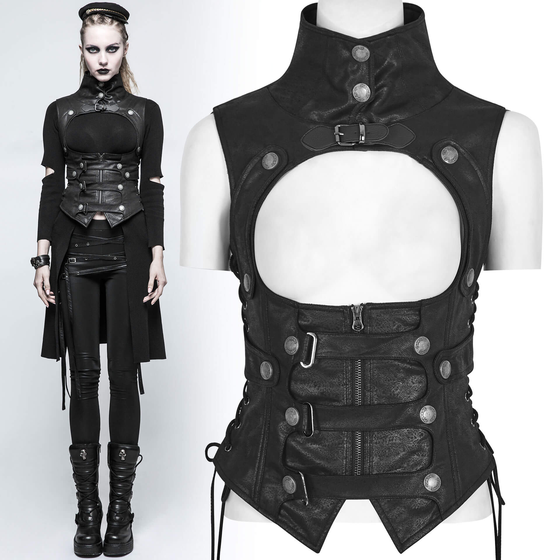Inquisitor Corset Vest by Punk Rave brand