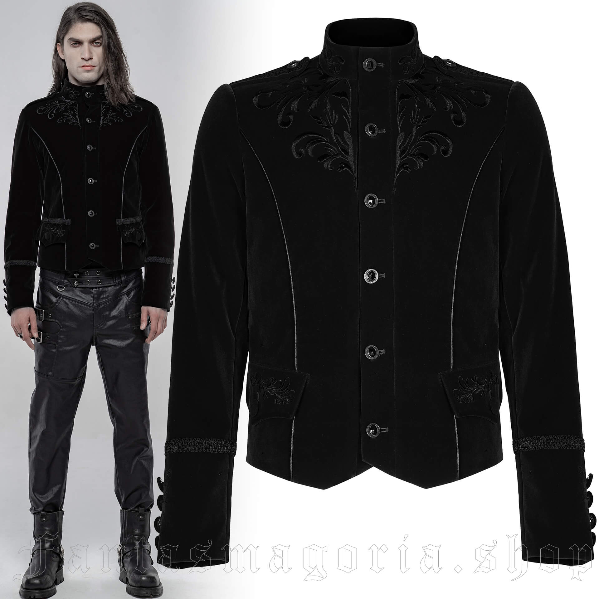 Hamlet Black Jacket WY-1269/BK by PUNK RAVE brand