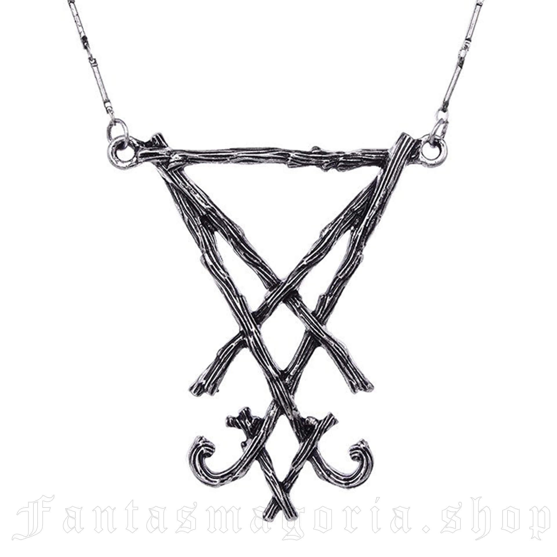 Lucifer Sigil Silver Necklace - Restyle - RES000016150003 1