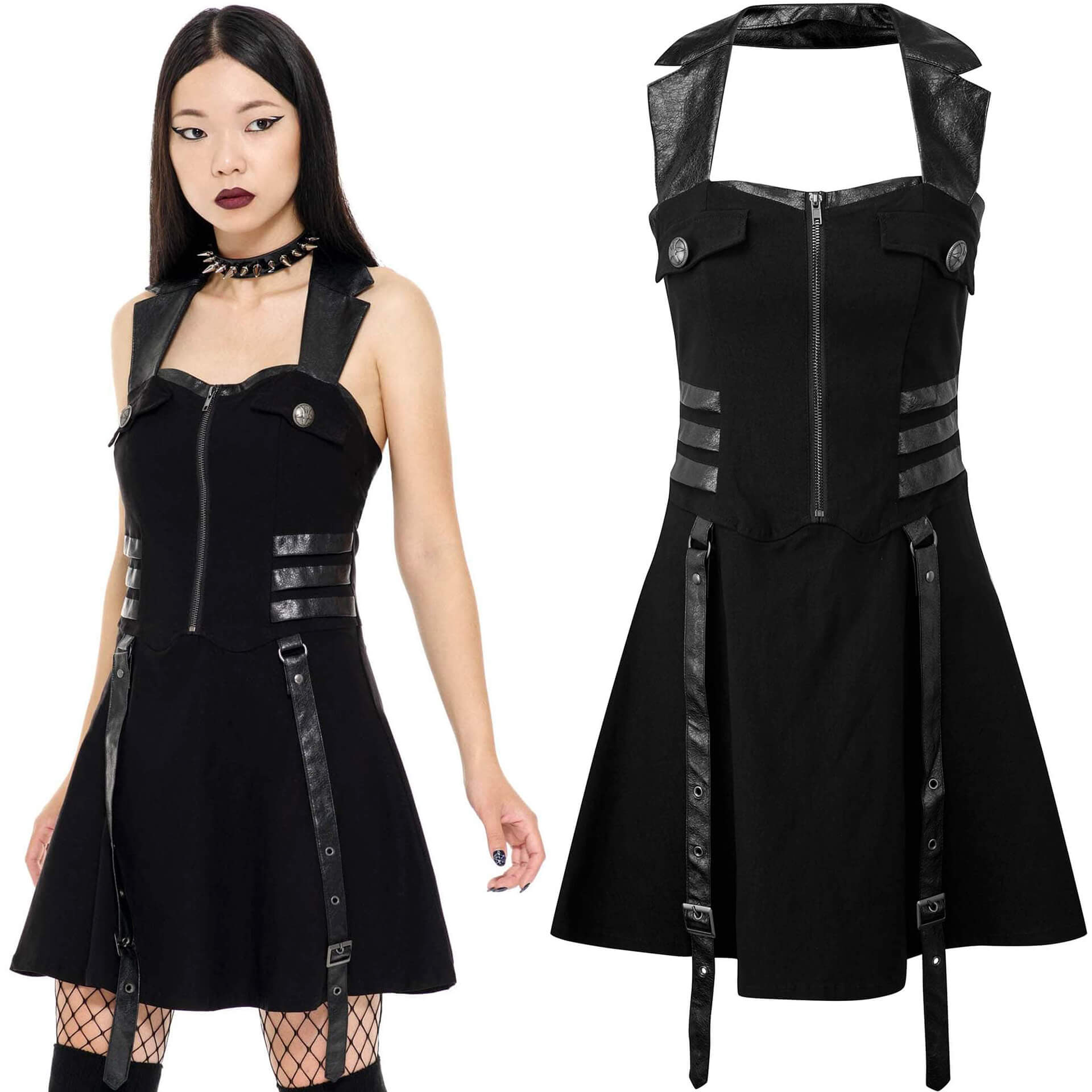 Psy-Ops Black Halter Dress