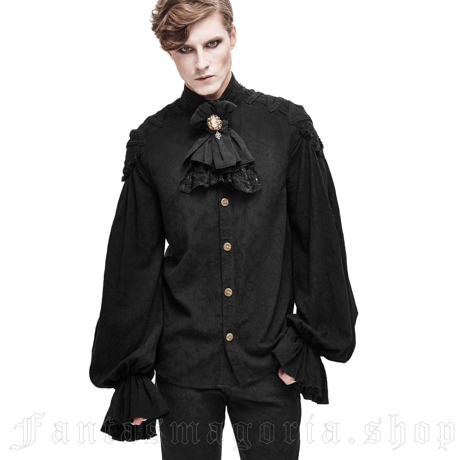 Pierrot Black Shirt SHT04801 by DEVIL FASHION brand