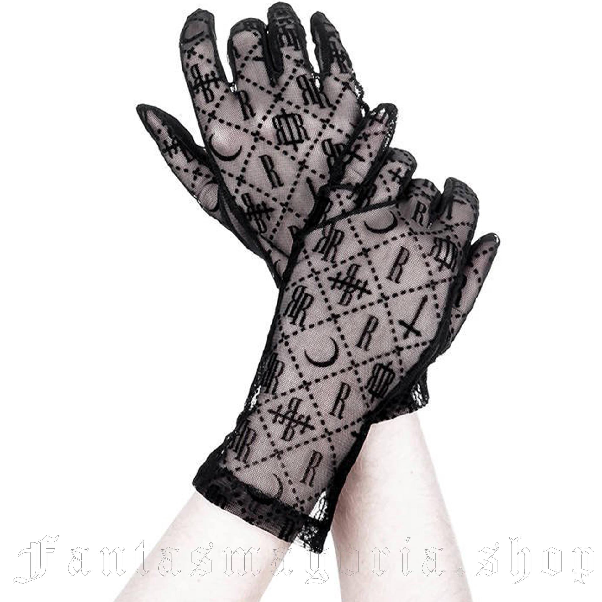 Strippen Afleiding Parameters Luxurious Goth Mesh Gloves by RESTYLE brand