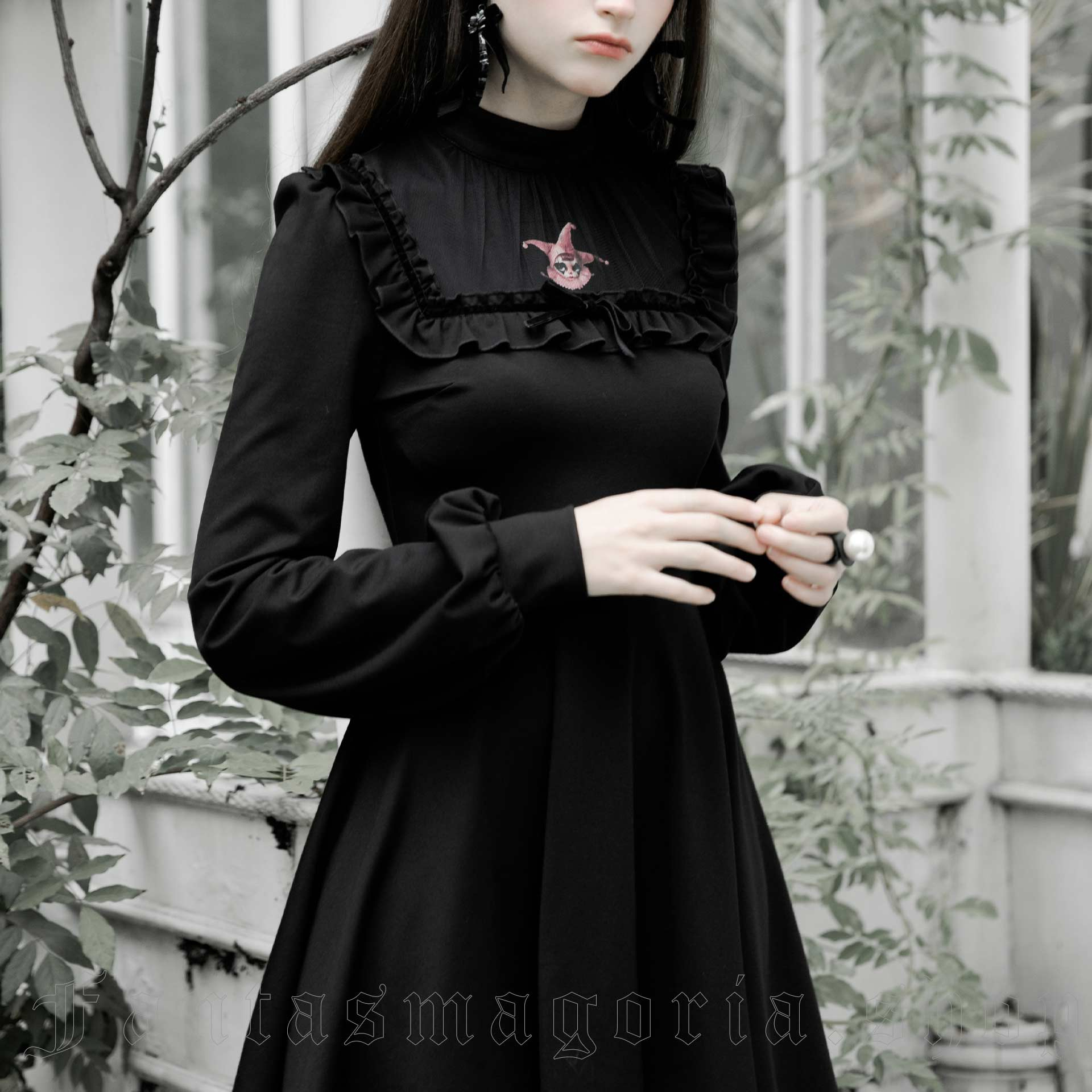 Weaponized Spiked Black Cotton Gothic JSK Dress — Gloomth