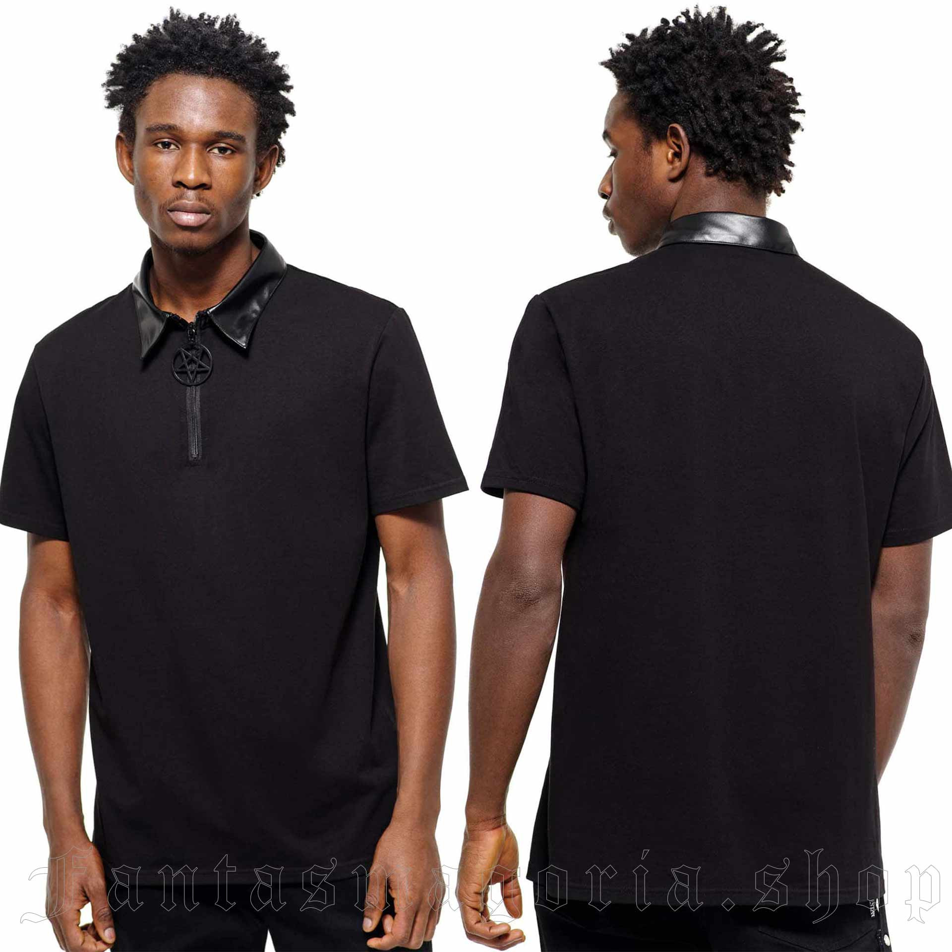 Men's Gothic Black Polo Style T-Shirt - Killstar KSRA003489