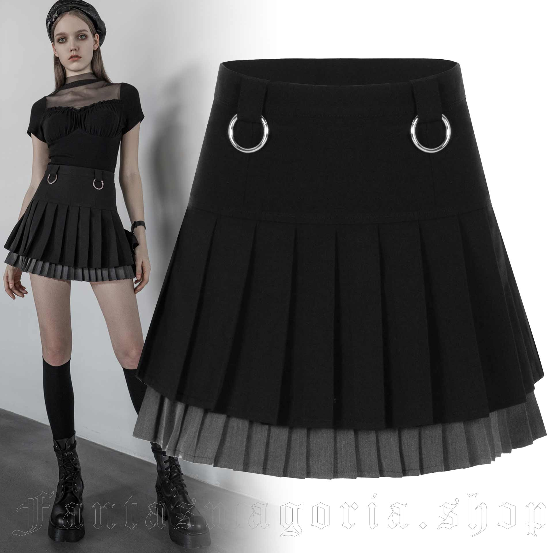 Doppelganger Black Skirt by PUNK RAVE brand