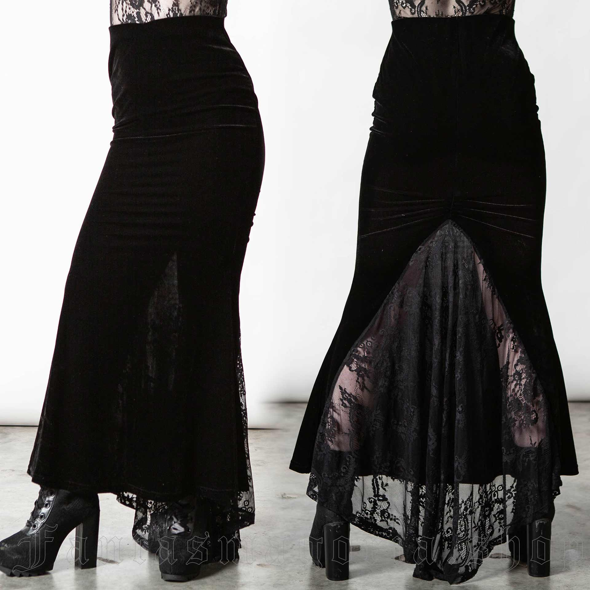 The Ghostess Black Maxi Skirt - Killstar - KSRA004437 1