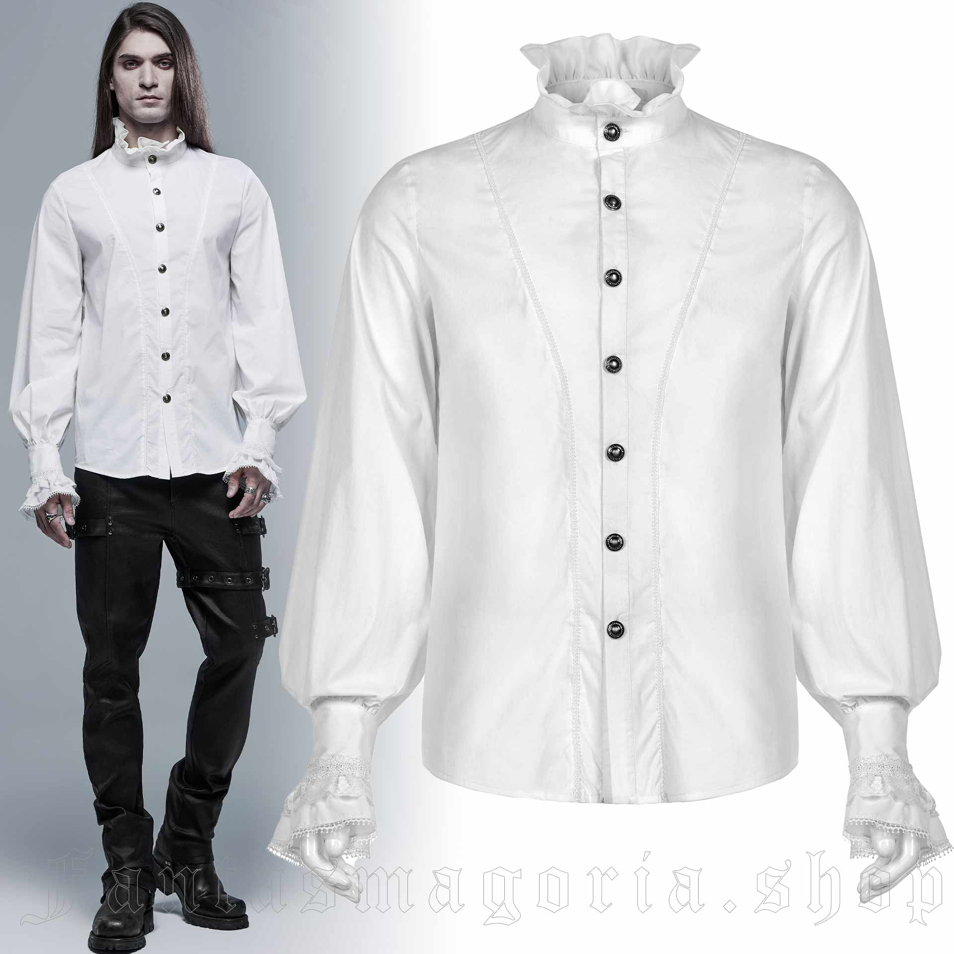 Camelot White Shirt - Punk Rave - WY-1320/WH 1