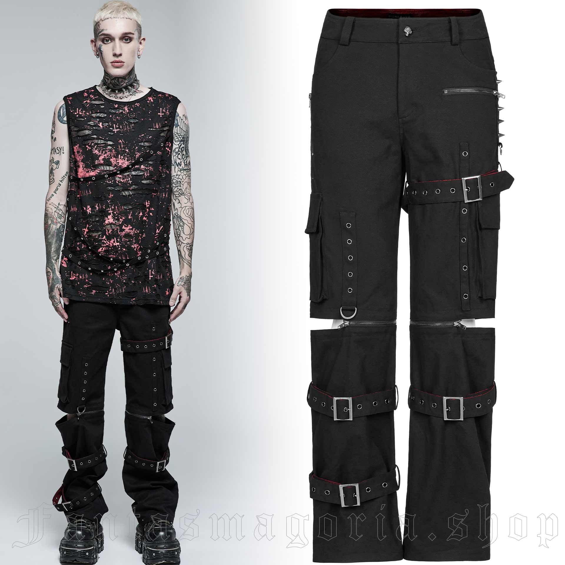 Gothic men's pants side pockets by Punk Rave