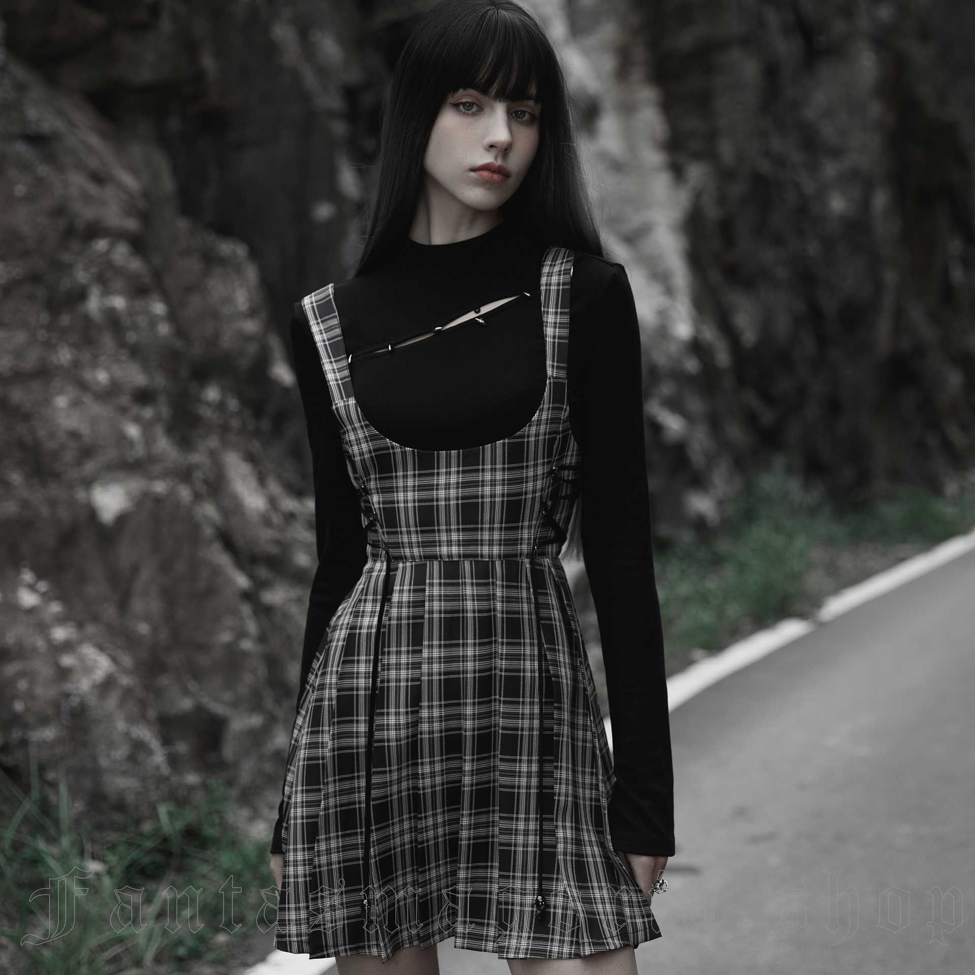 ASOS DESIGN tie waist nylon overall mini pinafore dress in black | ASOS