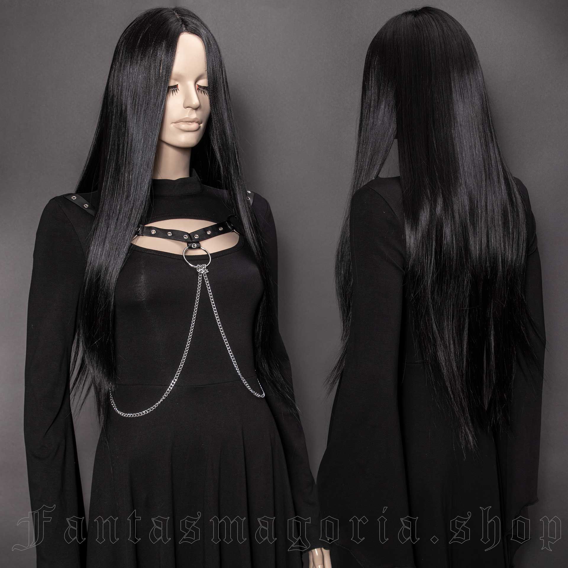 Gothic Cross Pigtail Extensions in Black