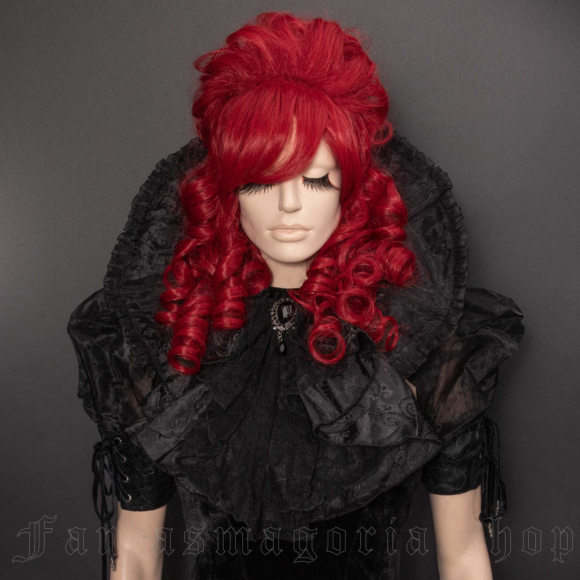 Red and deals black cosplay wig