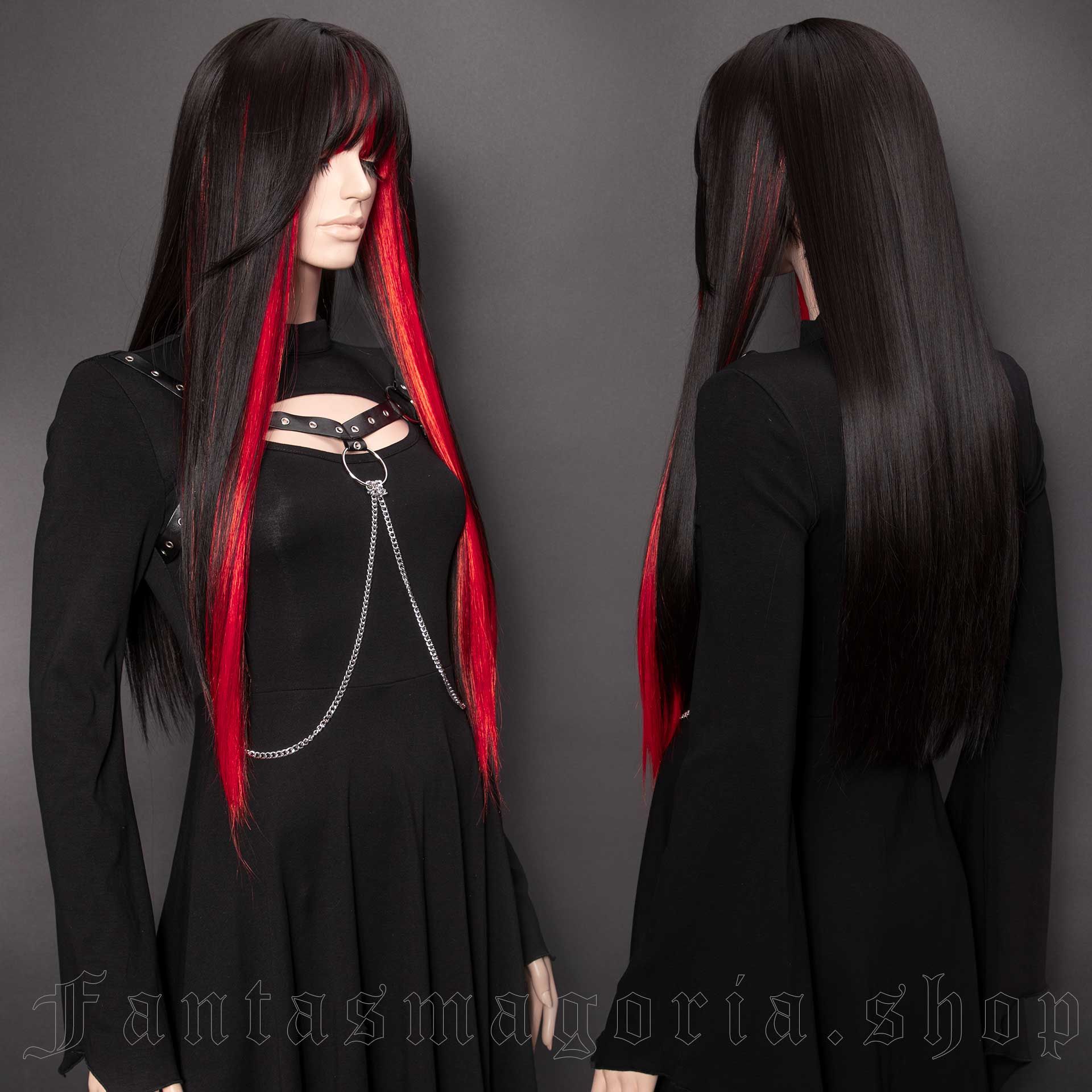 Gothic Cross Pigtail Extensions in Black