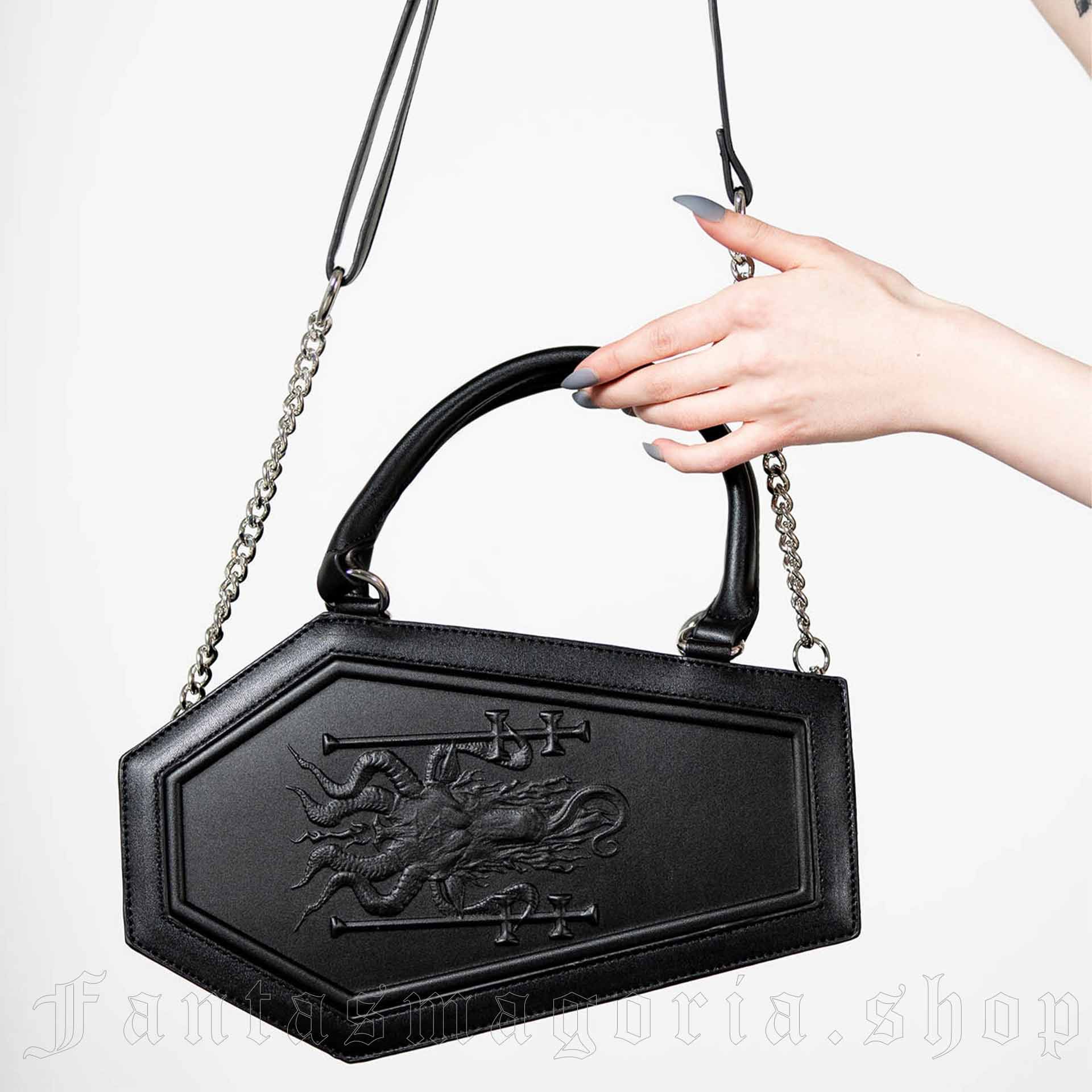 Coffin Bag Cross Body Bag Gothic Removable Strap Messenger Beauty