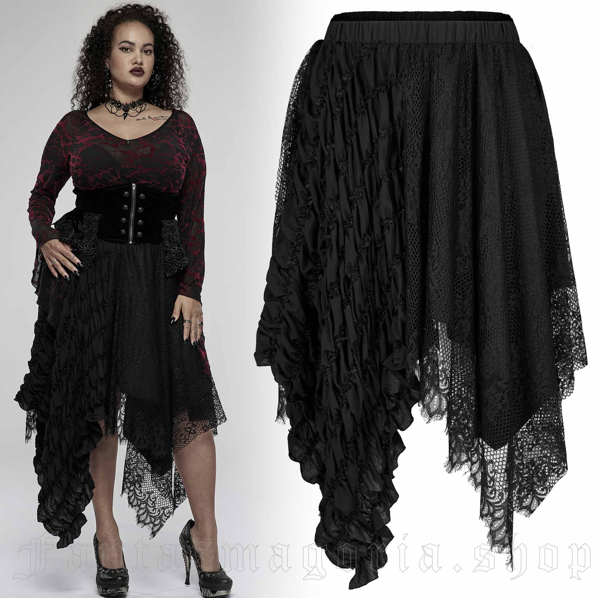 Women`s Gothic black skirt.. Punk Rave DQ-595.