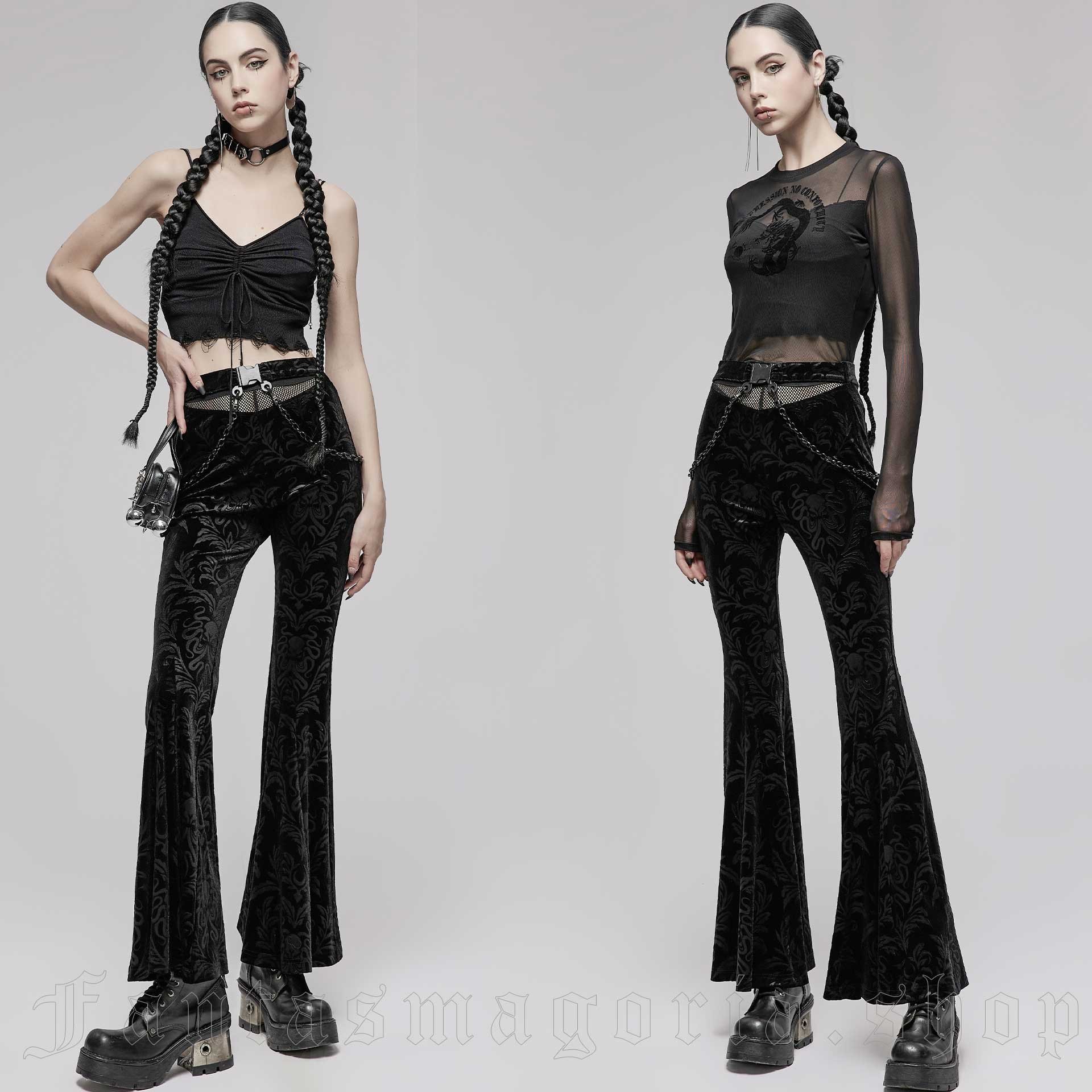 Women Goth Velvet Flare Pants … curated on LTK