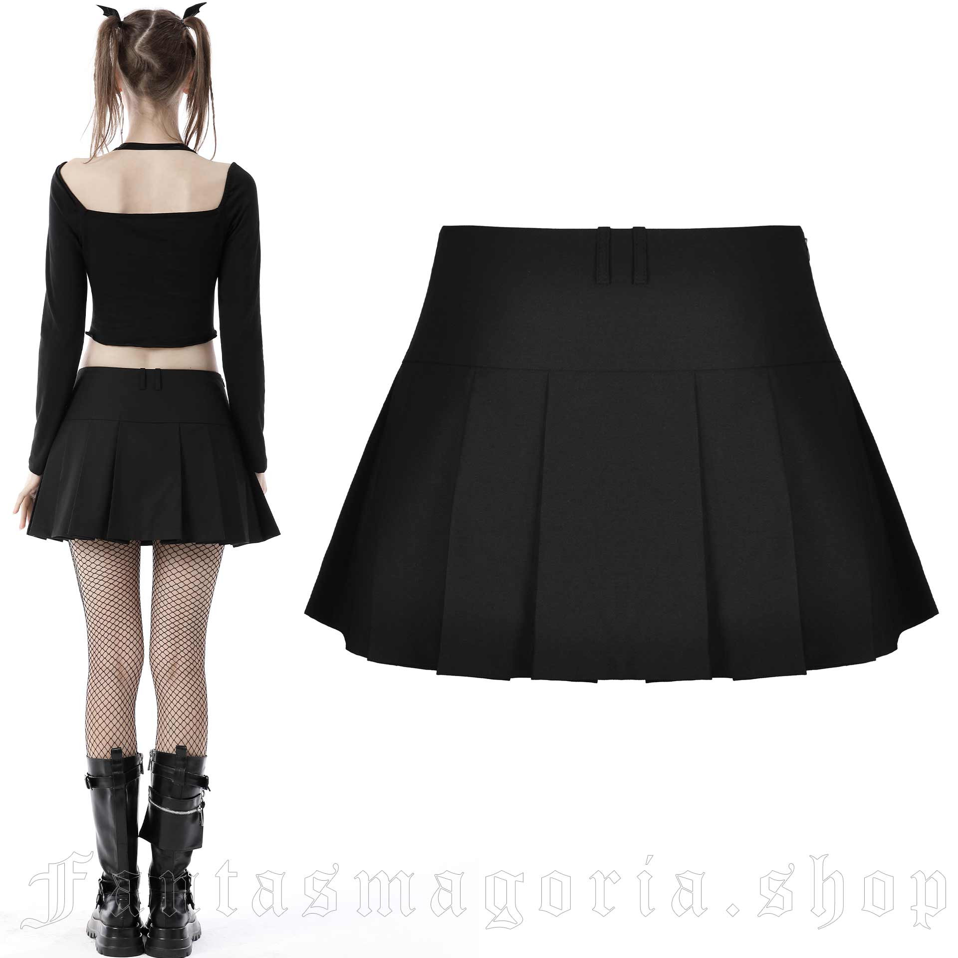 Women`s black mini skirt.