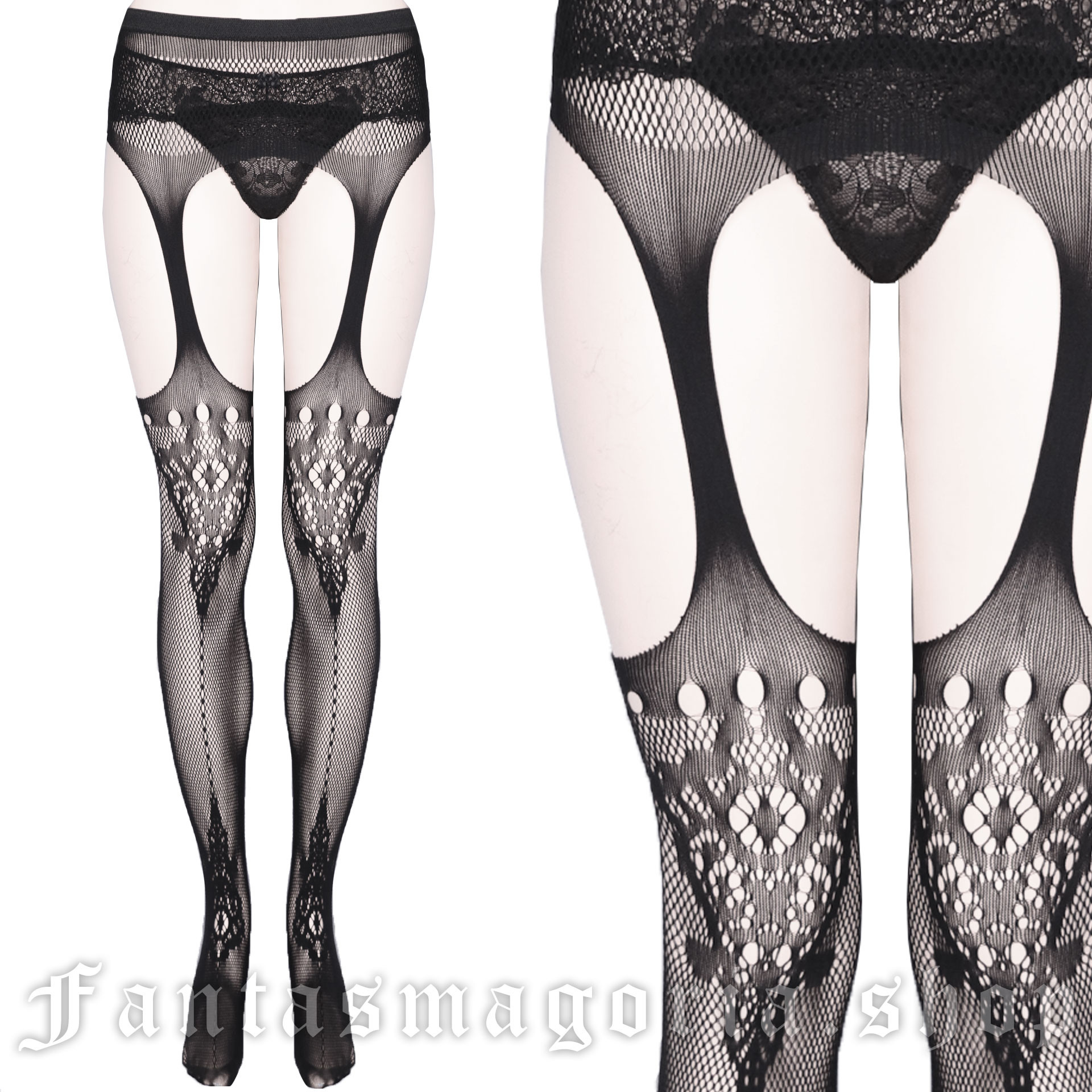 Open Crotch Gothic Mesh Tights - NoName - AT1763 1