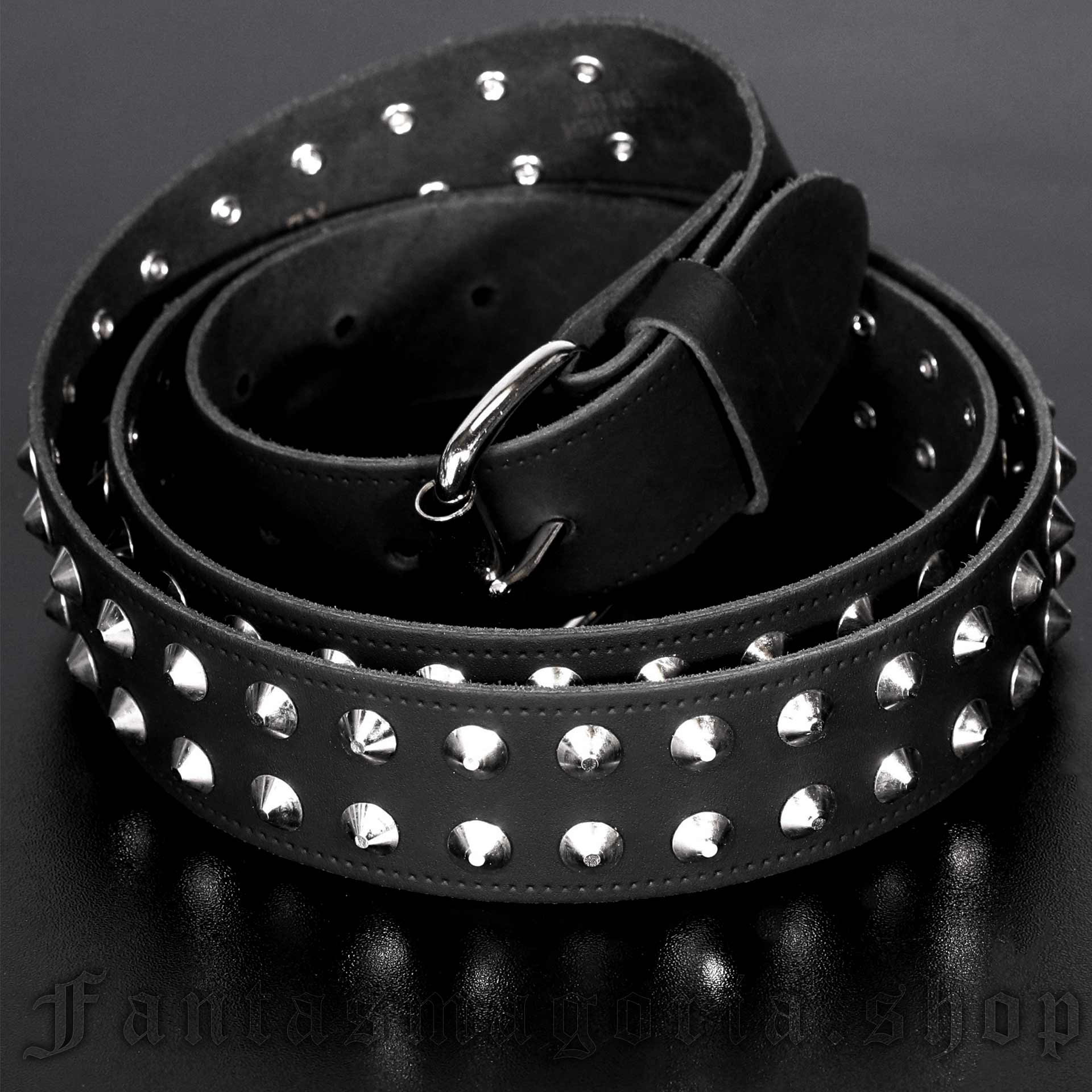Conical Studs Leather Belt
