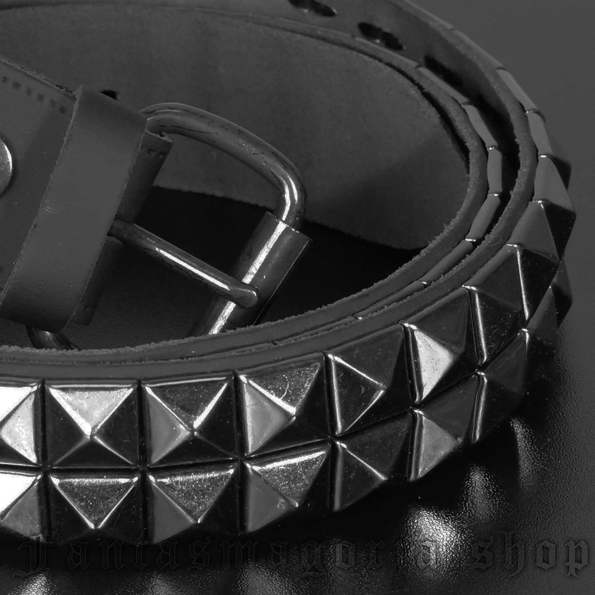 Black Pyramid Studs Leather Belt by NoName brand