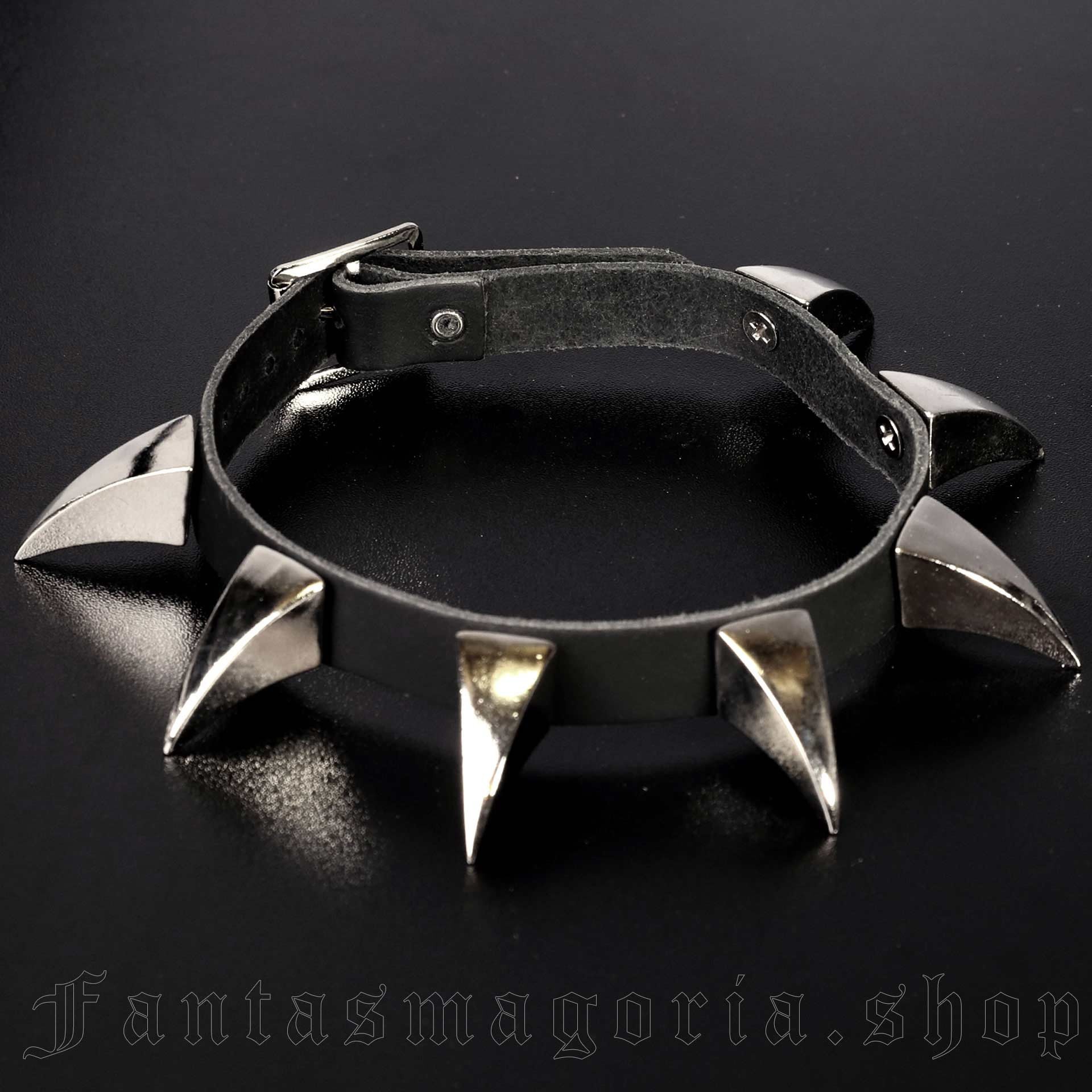 Gothic and Punk chokers and collars with spikes and d-rings