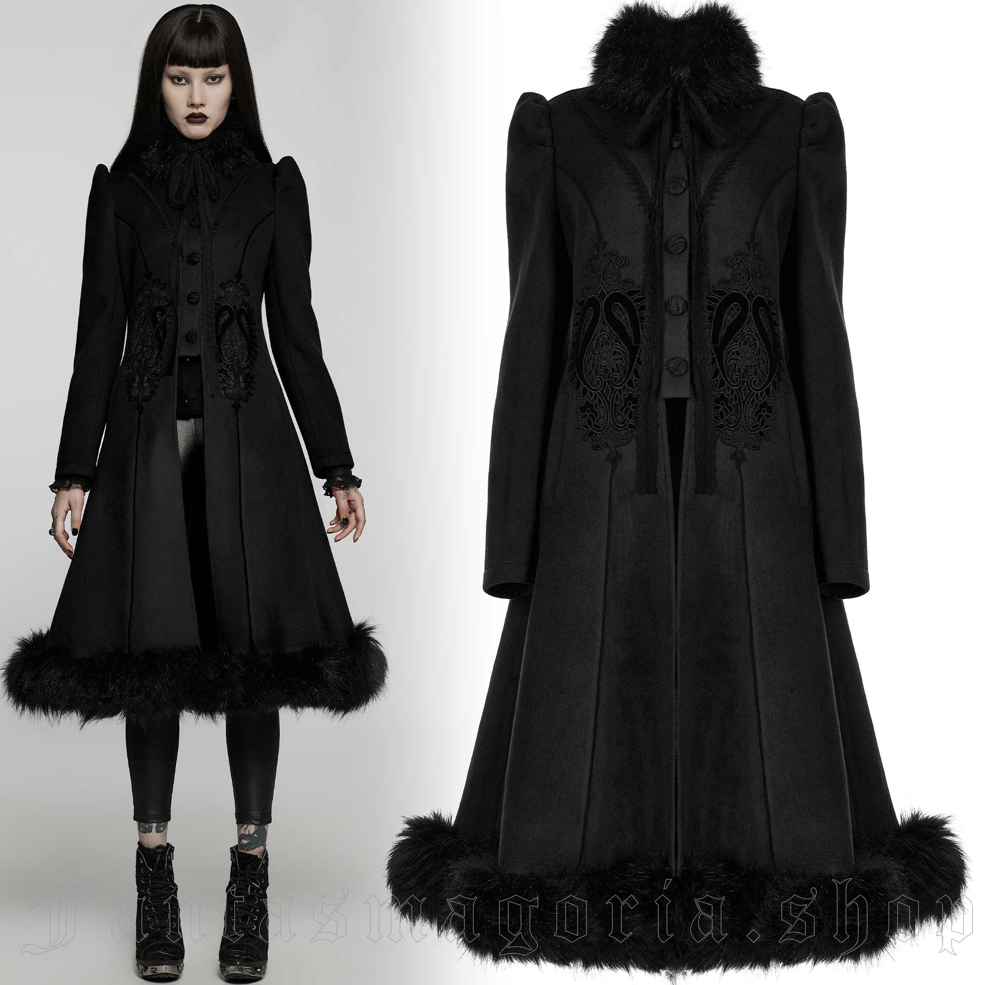 Women`s Victorian Gothic black coat.