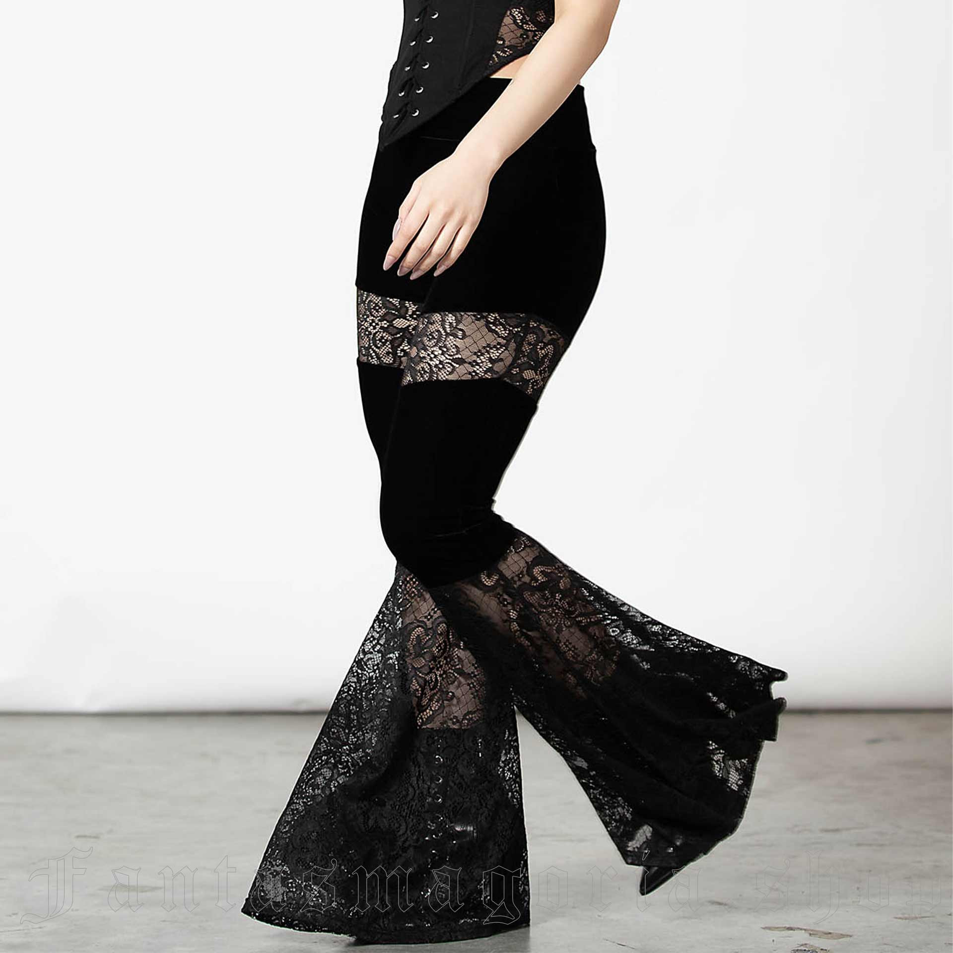 Women's Gothic Black Velvet Trousers - Killstar KSRA005770