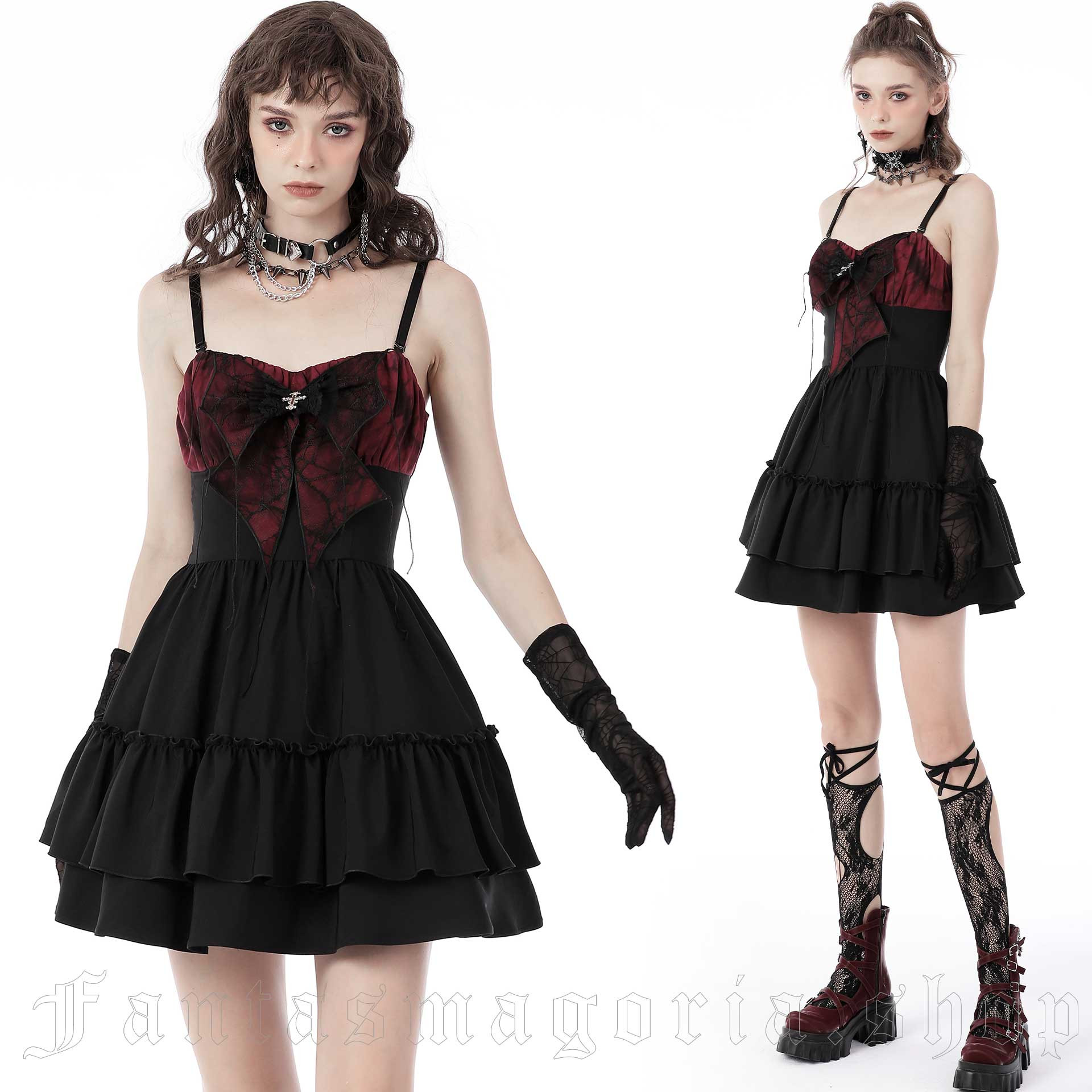 Sheer Black Lace Gothic Skater Dress With Sleeves Vampire Nu Goth