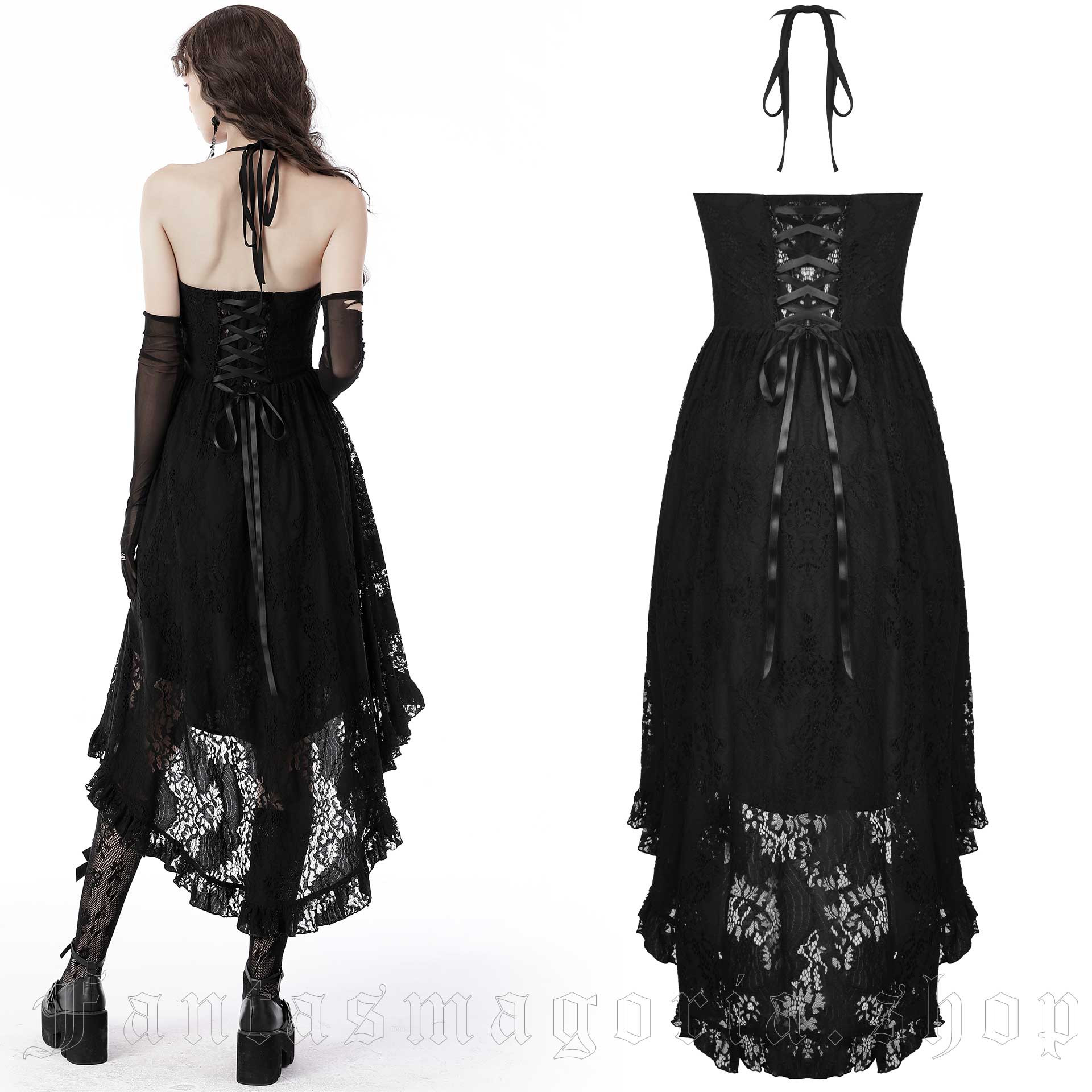 Punk Rock Red Black Tie Dye Witchy Gothic Dress by Dark in Love